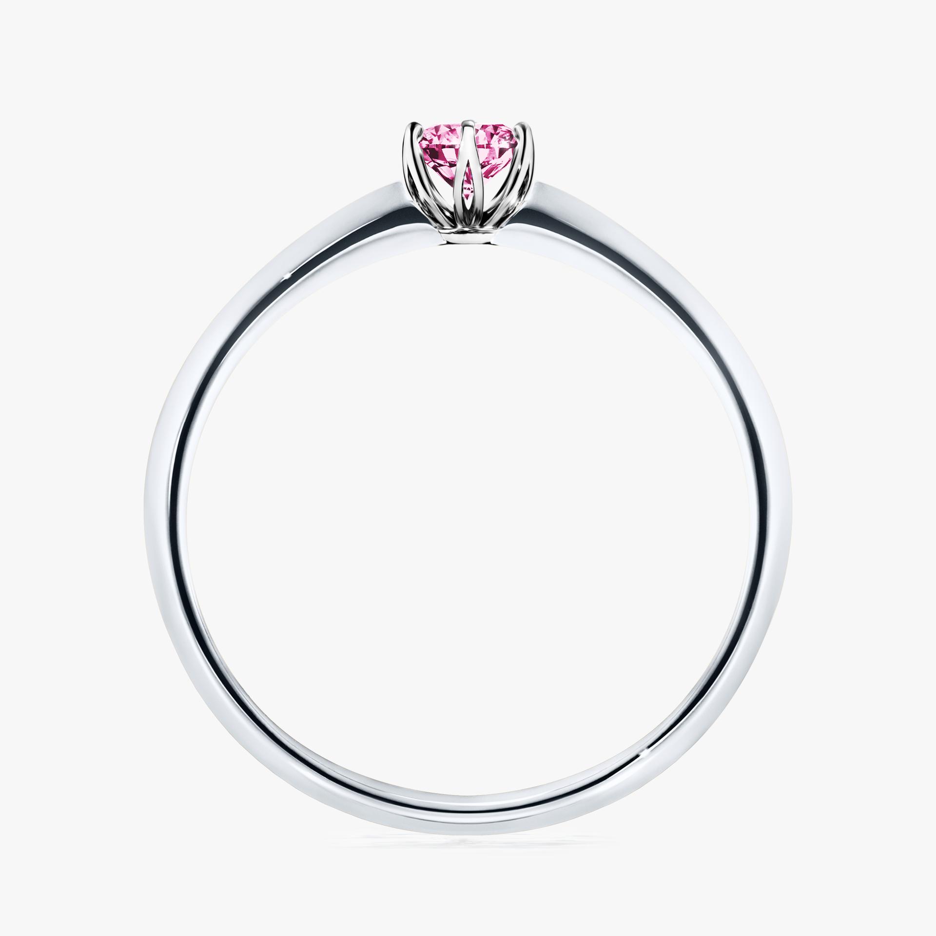 Pierścionek zaręczynowy My Daisy z białego złota z różowym diamentem 0,17ct