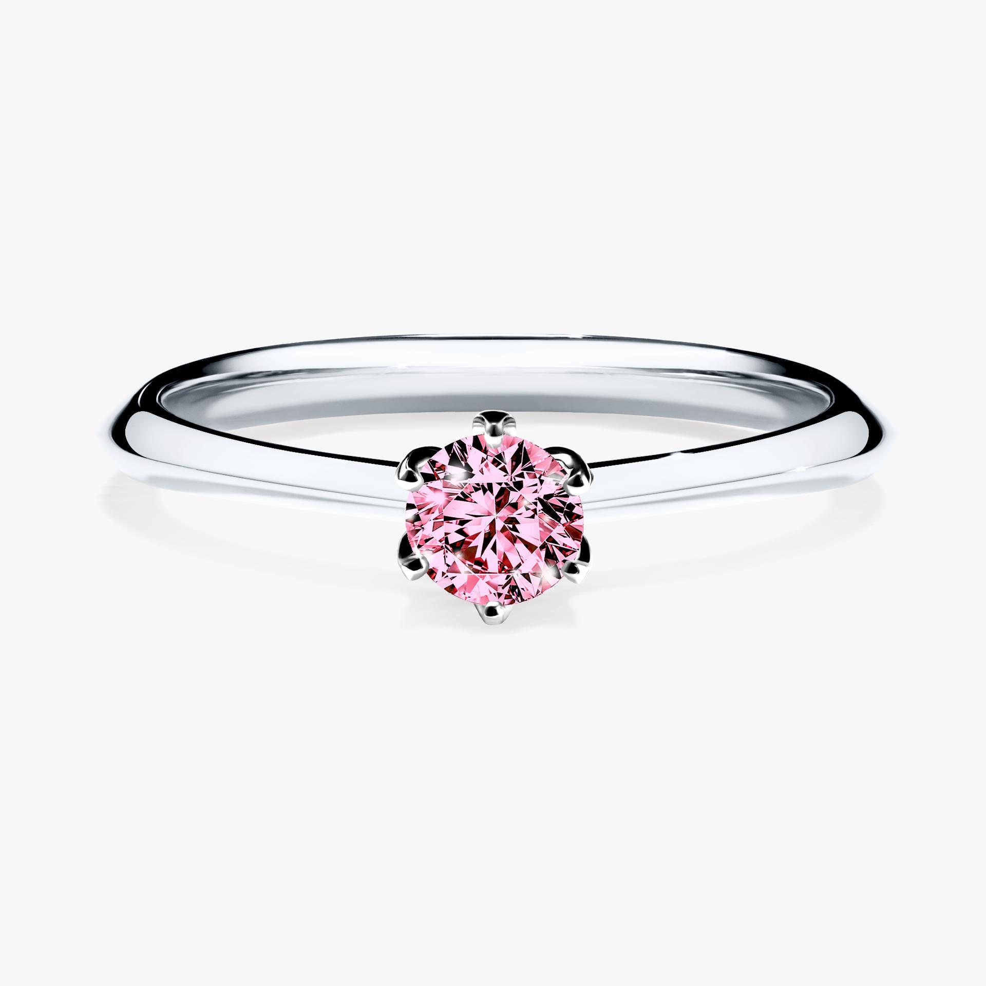 Pierscionek zareczynowy z diamentem rozowym 025 CT z bialego zlota my daisy 01