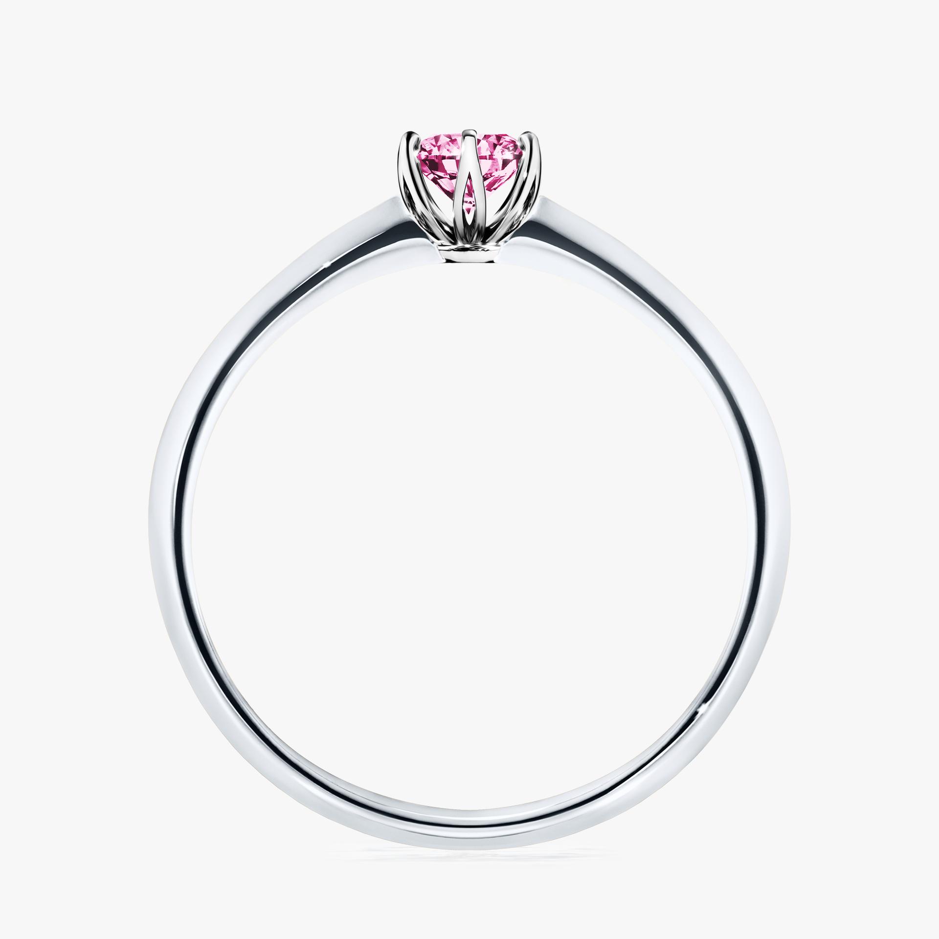 Pierscionek zareczynowy z diamentem rozowym 025 CT z bialego zlota my daisy 02