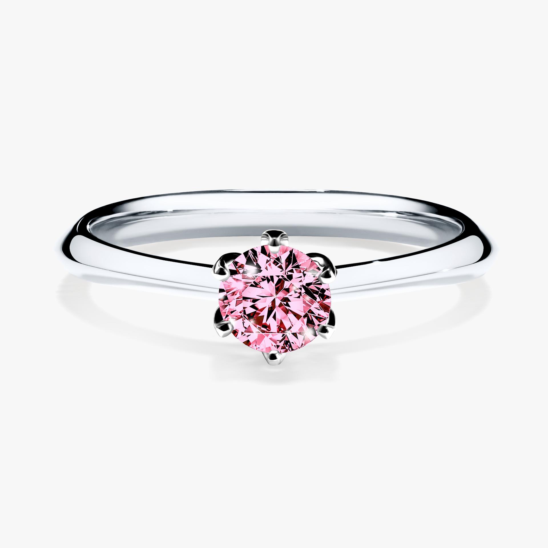 Pierscionek zareczynowy z diamentem rozowym 030 CT z bialego zlota my daisy 01