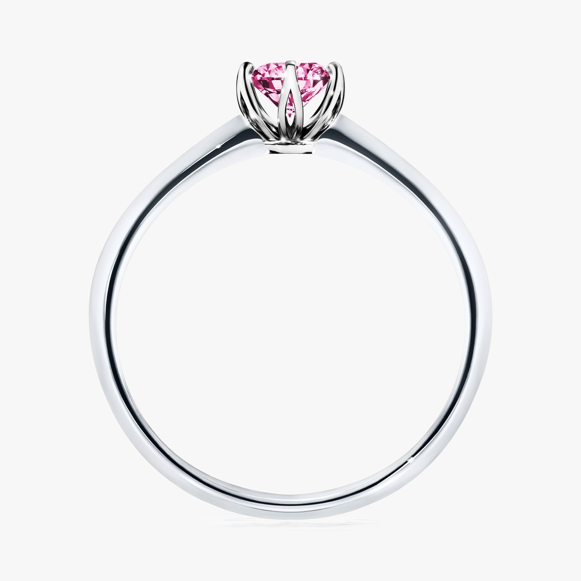 Pierscionek zareczynowy z diamentem rozowym 030 CT z bialego zlota my daisy 02