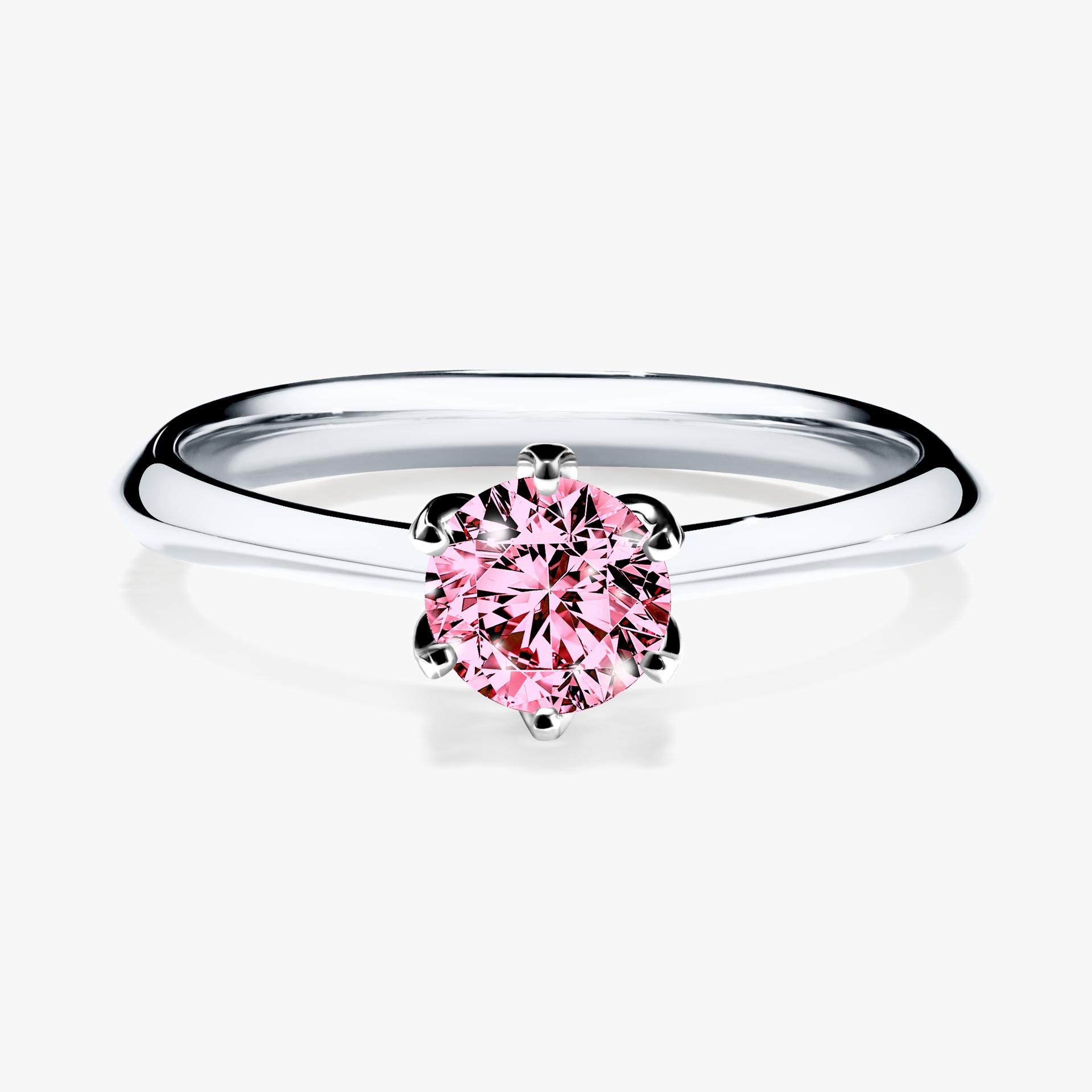 Pierscionek zareczynowy z diamentem rozowym 050 CT z bialego zlota my daisy 01