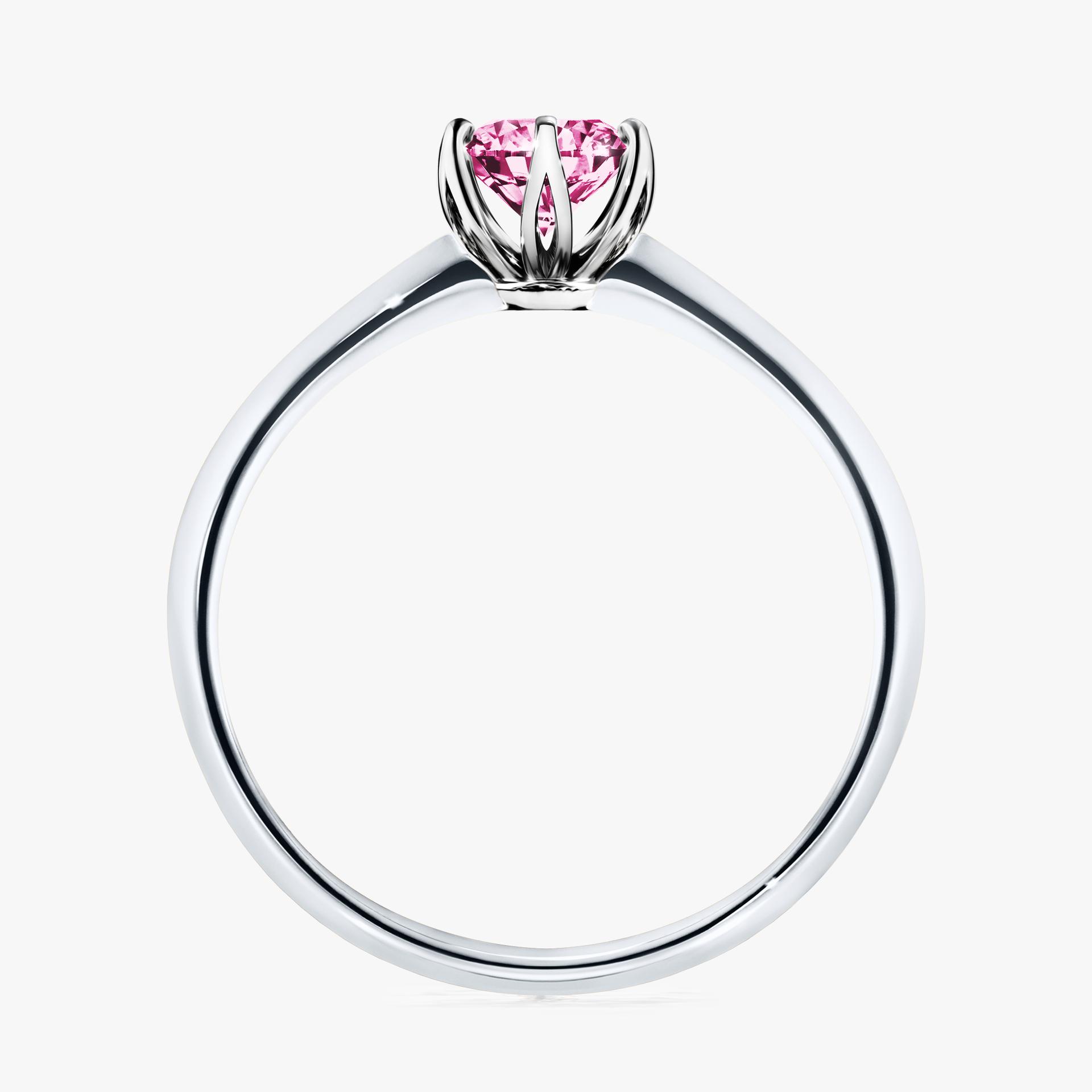 Pierscionek zareczynowy z diamentem rozowym 050 CT z bialego zlota my daisy 02
