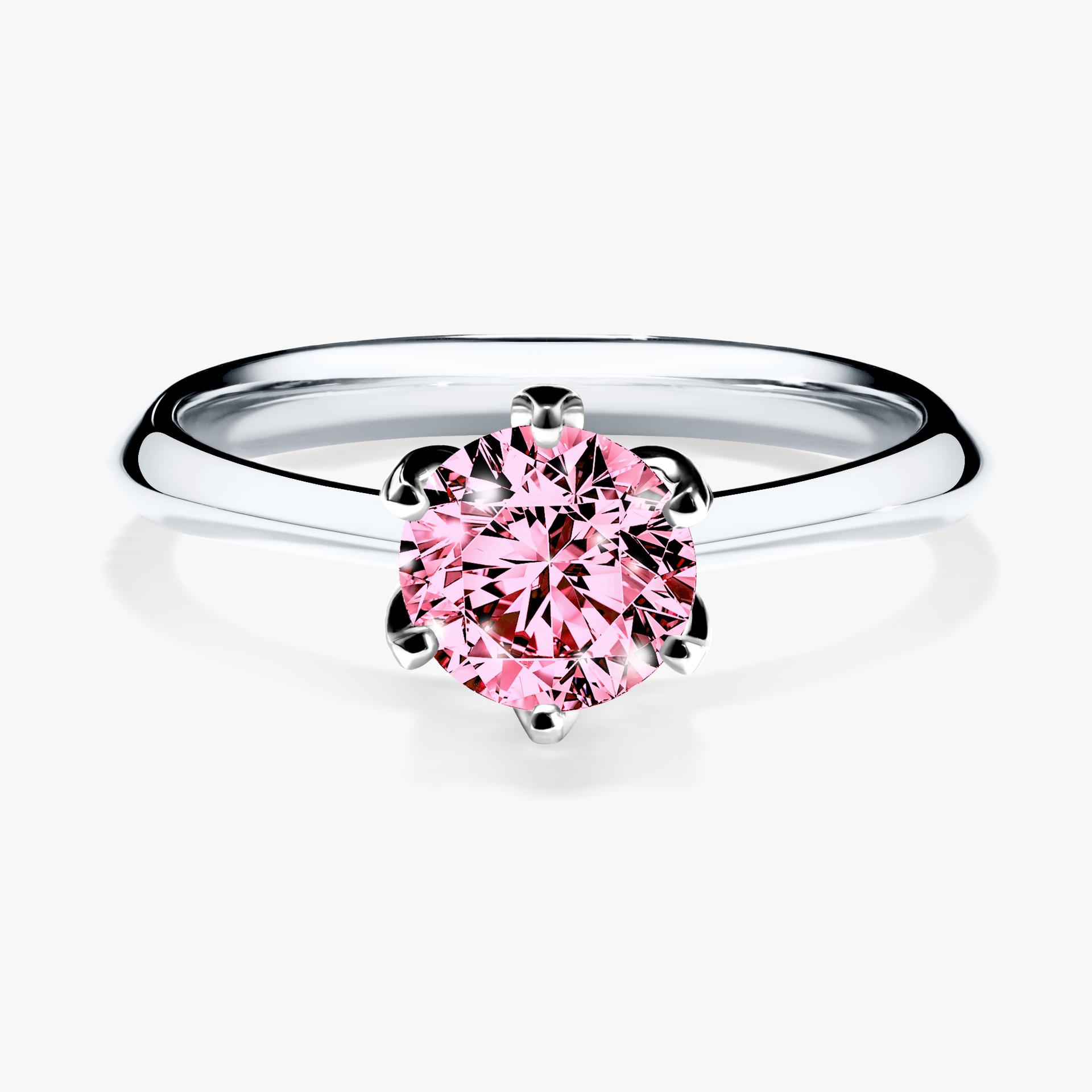 Pierscionek zareczynowy z diamentem rozowym 080 CT z bialego zlota my daisy 01