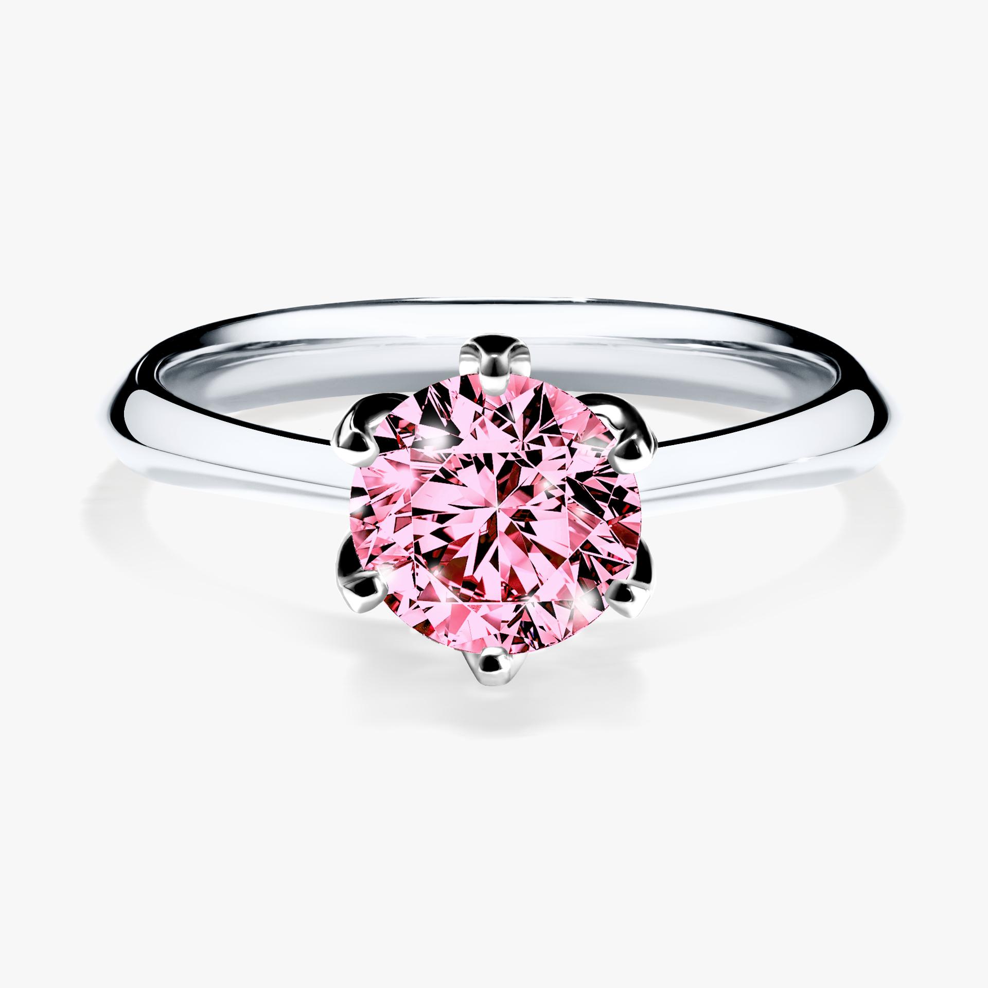 Pierscionek zareczynowy z diamentem rozowym 100 CT z bialego zlota my daisy 01