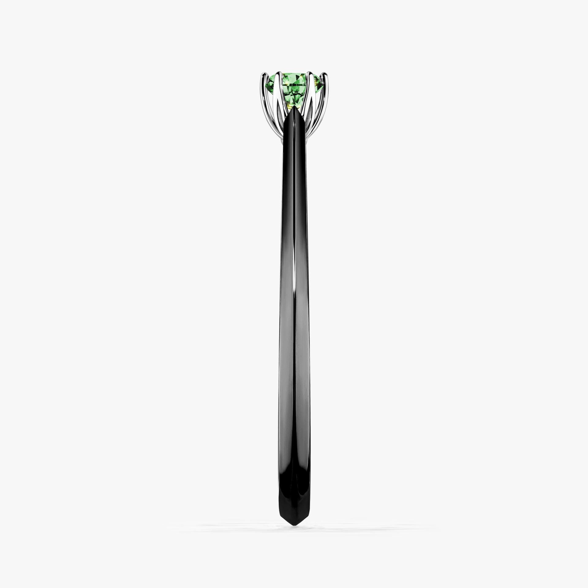 Pierscionek zareczynowy z diamentem zielony_ciemny 010 CT z czarnego zlota my daisy 03