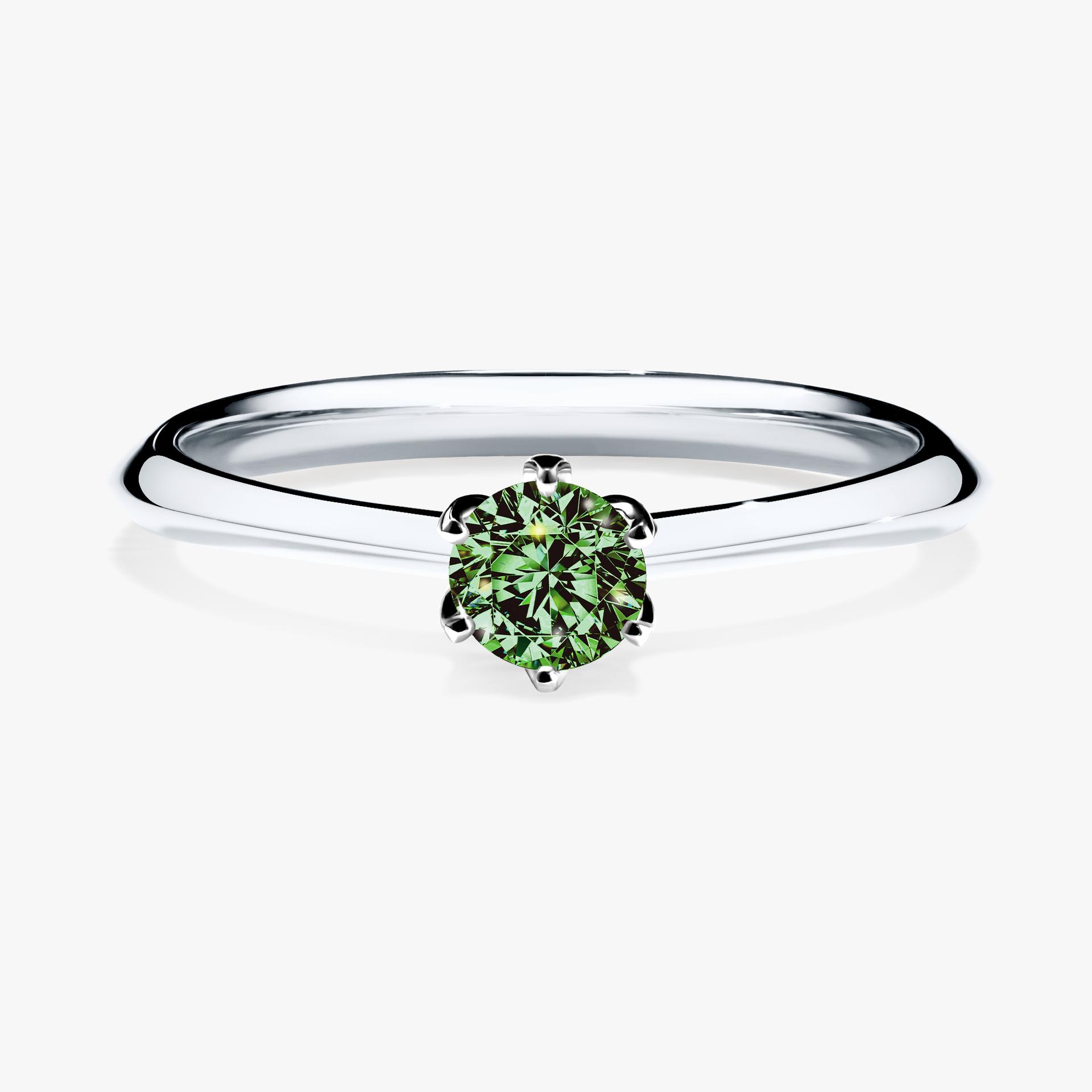 Pierscionek zareczynowy z diamentem zielony_ciemny 025 CT z bialego zlota my daisy 01