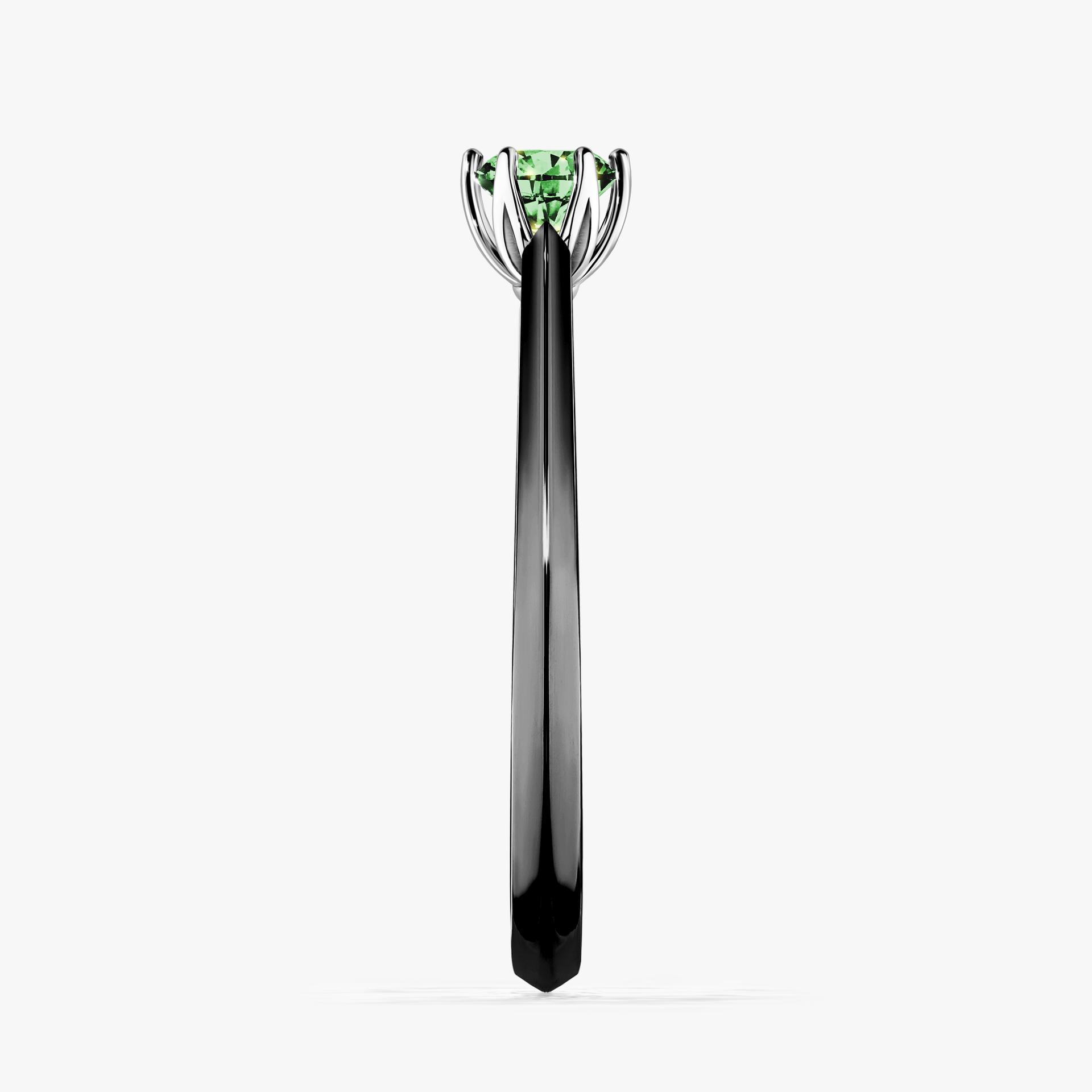 Pierscionek zareczynowy z diamentem zielony_ciemny 025 CT z czarnego zlota my daisy 03