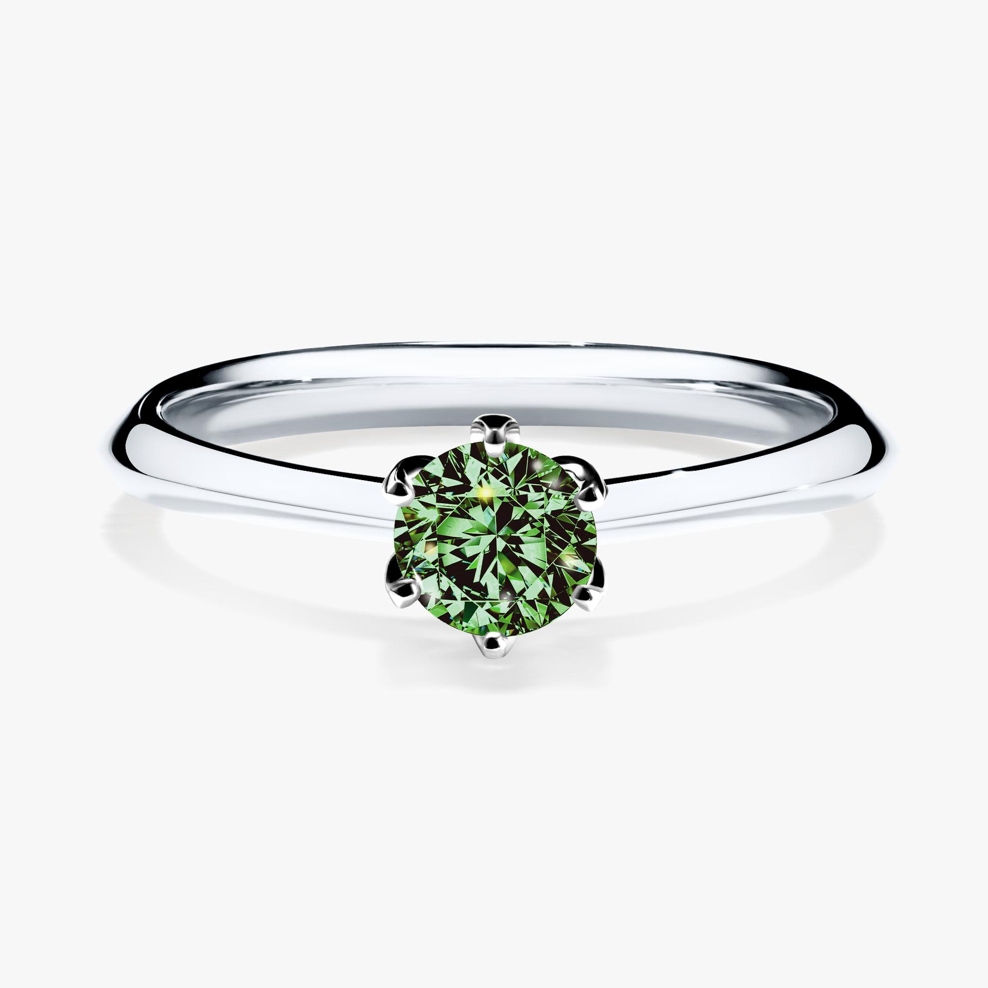 Pierscionek zareczynowy z diamentem zielony_ciemny 030 CT z bialego zlota my daisy 01