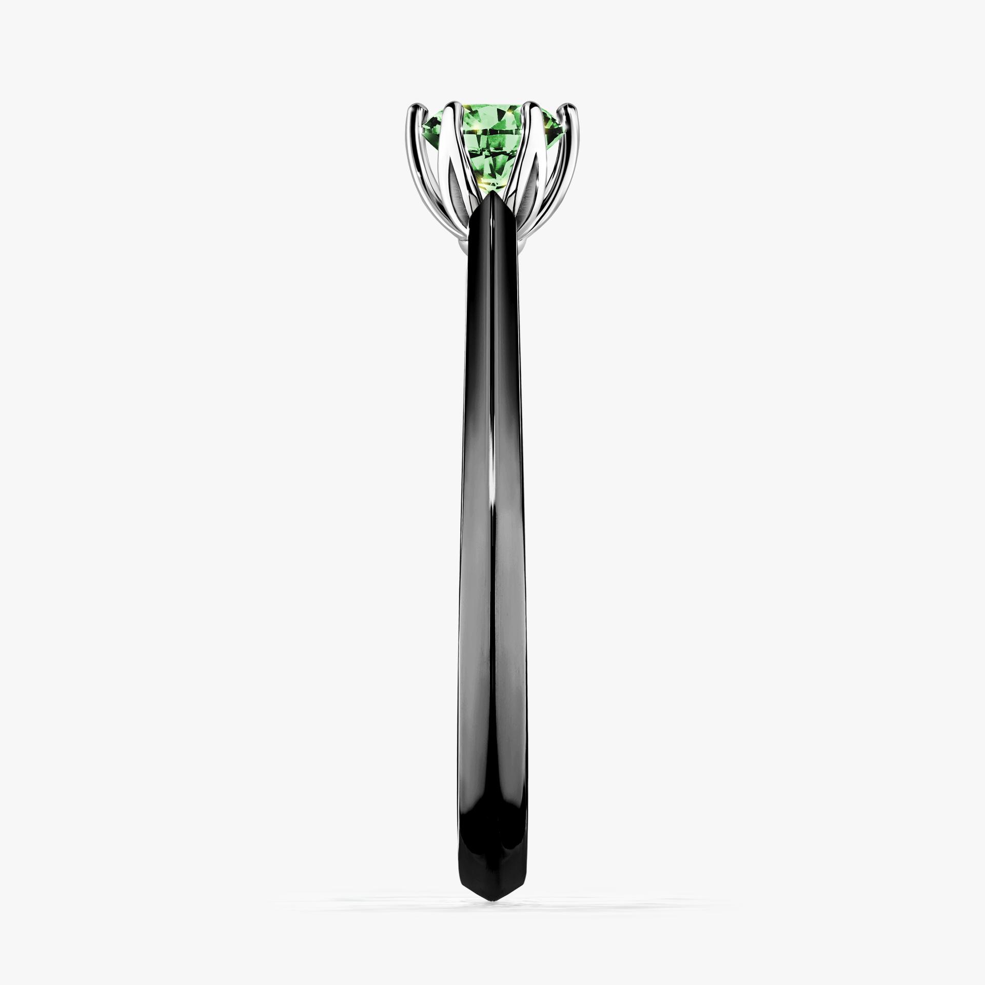 Pierscionek zareczynowy z diamentem zielony_ciemny 030 CT z czarnego zlota my daisy 03