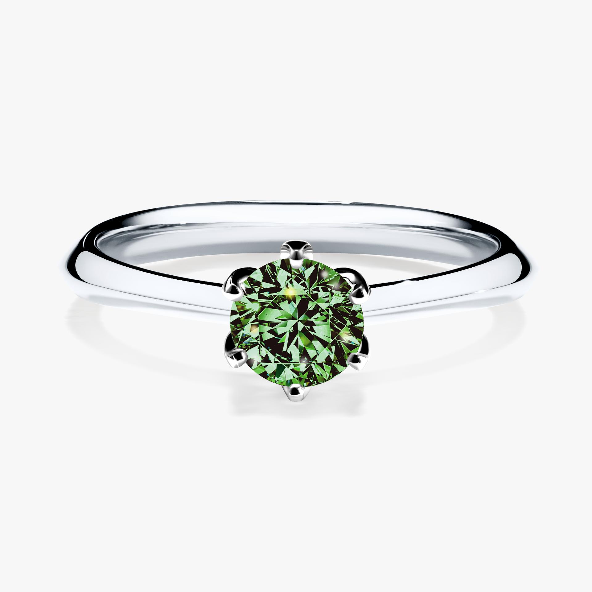 Pierscionek zareczynowy z diamentem zielony_ciemny 050 CT z bialego zlota my daisy 01