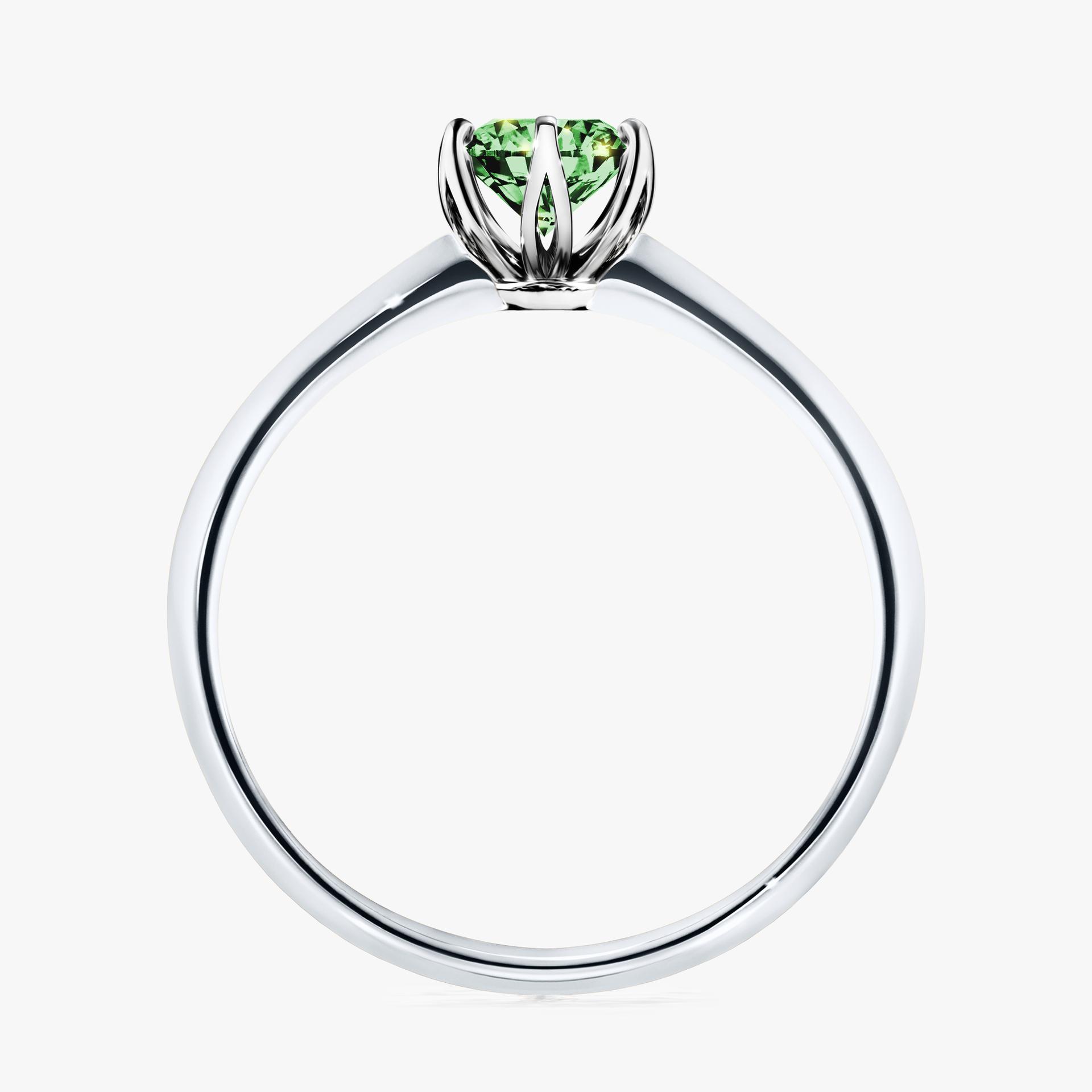 Pierscionek zareczynowy z diamentem zielony_ciemny 050 CT z bialego zlota my daisy 02
