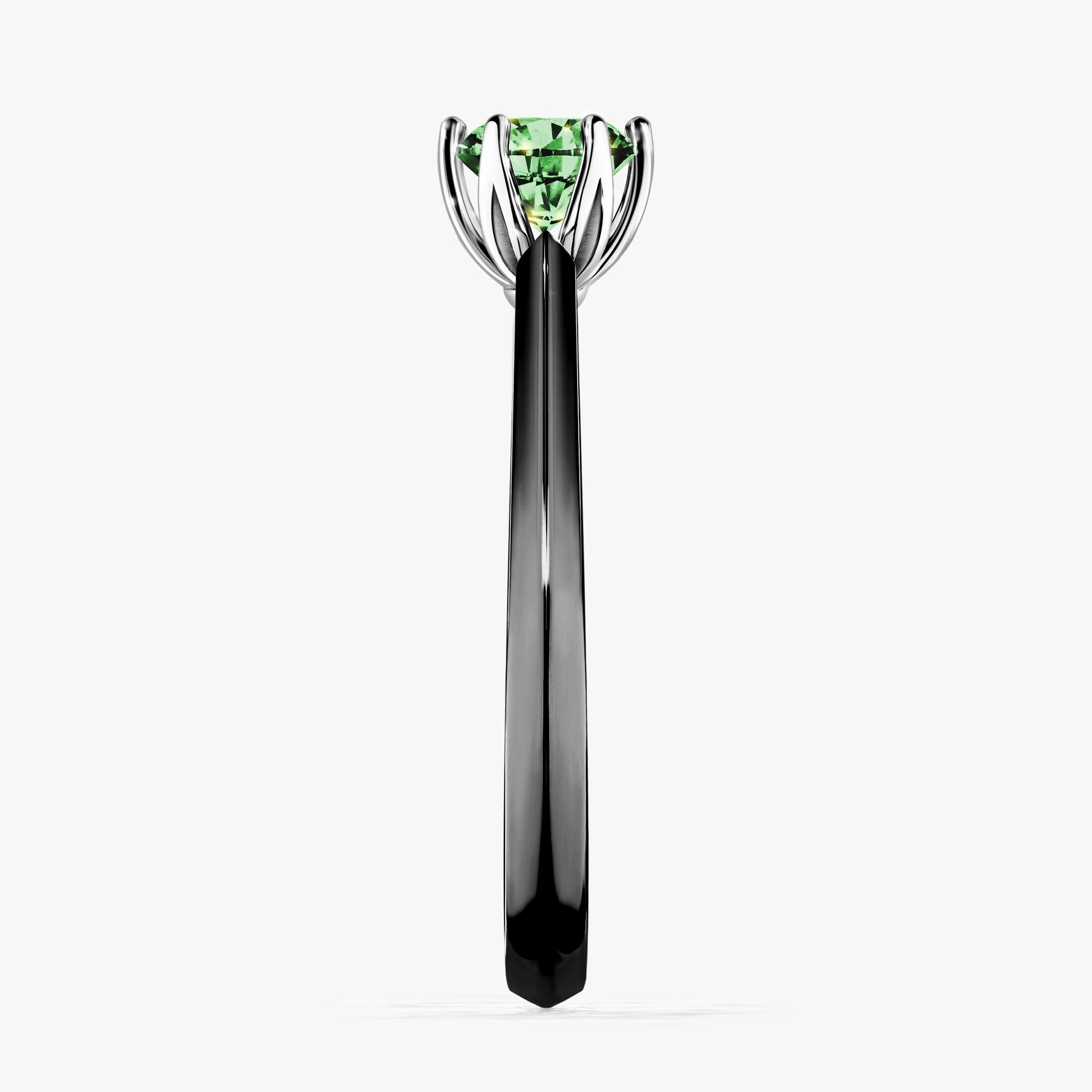 Pierscionek zareczynowy z diamentem zielony_ciemny 050 CT z czarnego zlota my daisy 03