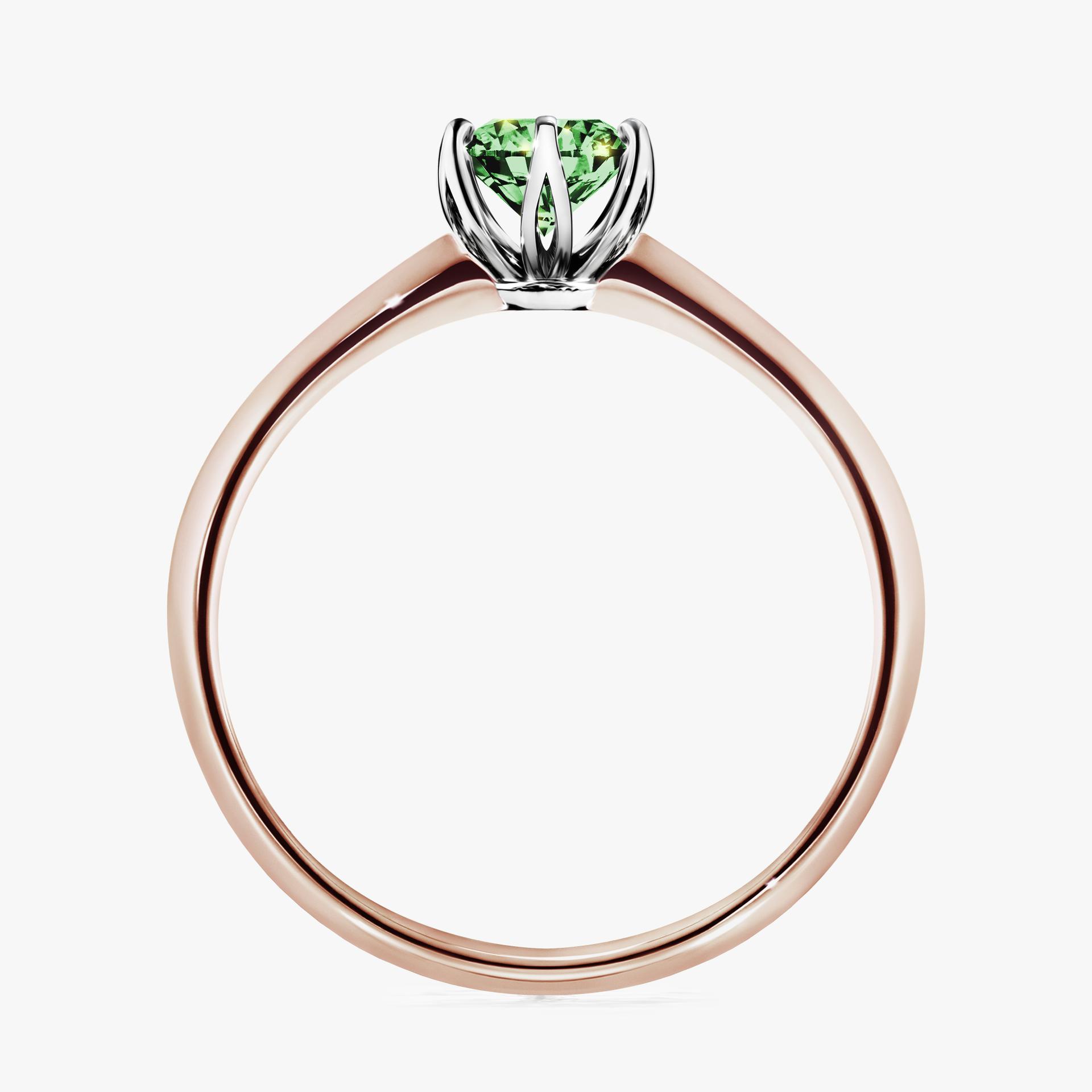 Pierscionek zareczynowy z diamentem zielony_ciemny 050 CT z rozowego zlota my daisy 02