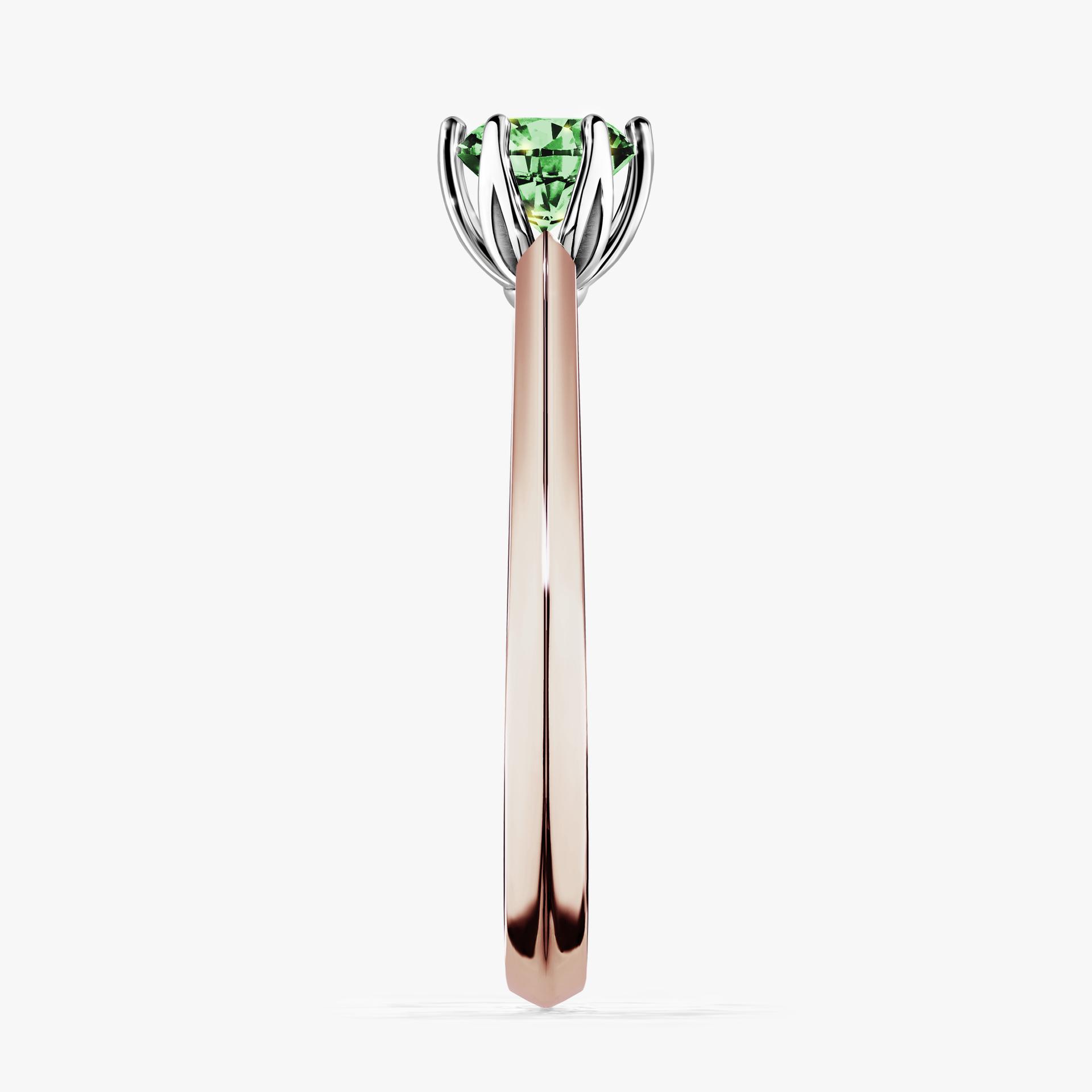 Pierscionek zareczynowy z diamentem zielony_ciemny 050 CT z rozowego zlota my daisy 03