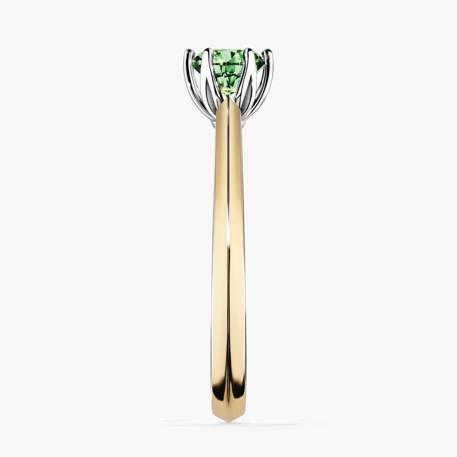 Pierscionek zareczynowy z diamentem zielony_ciemny 050 CT z zoltego zlota my daisy 03