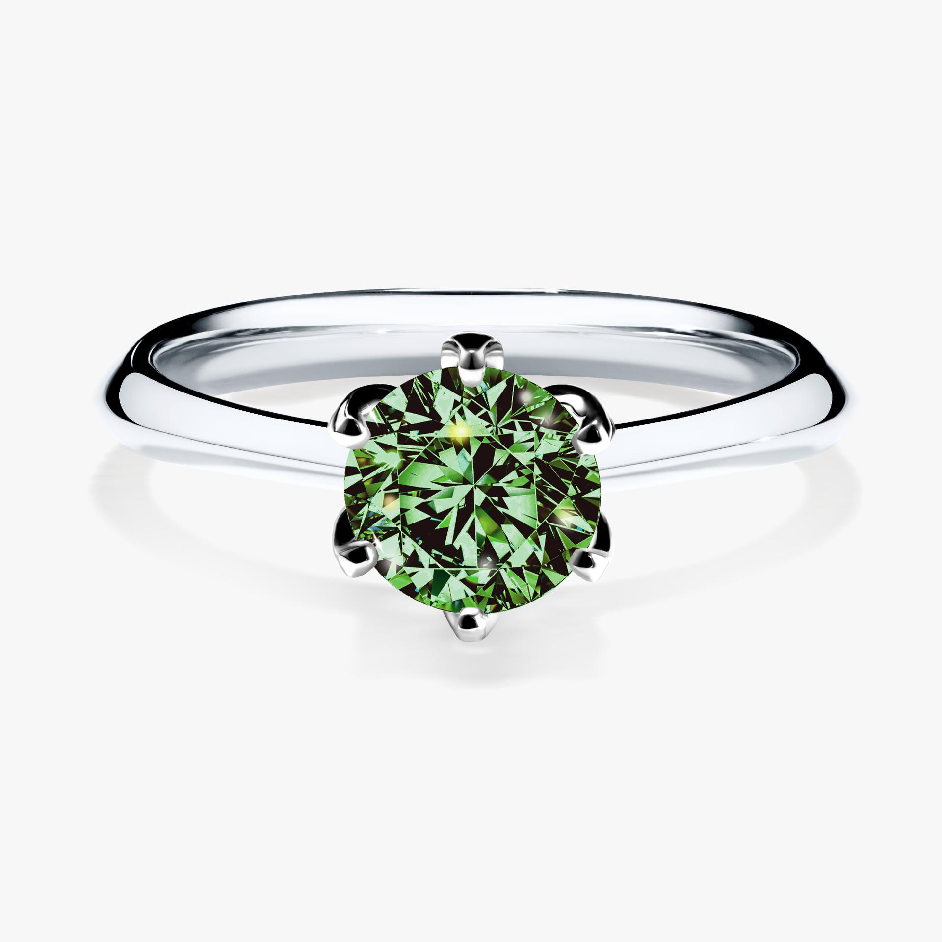 Pierscionek zareczynowy z diamentem zielony_ciemny 080 CT z bialego zlota my daisy 01