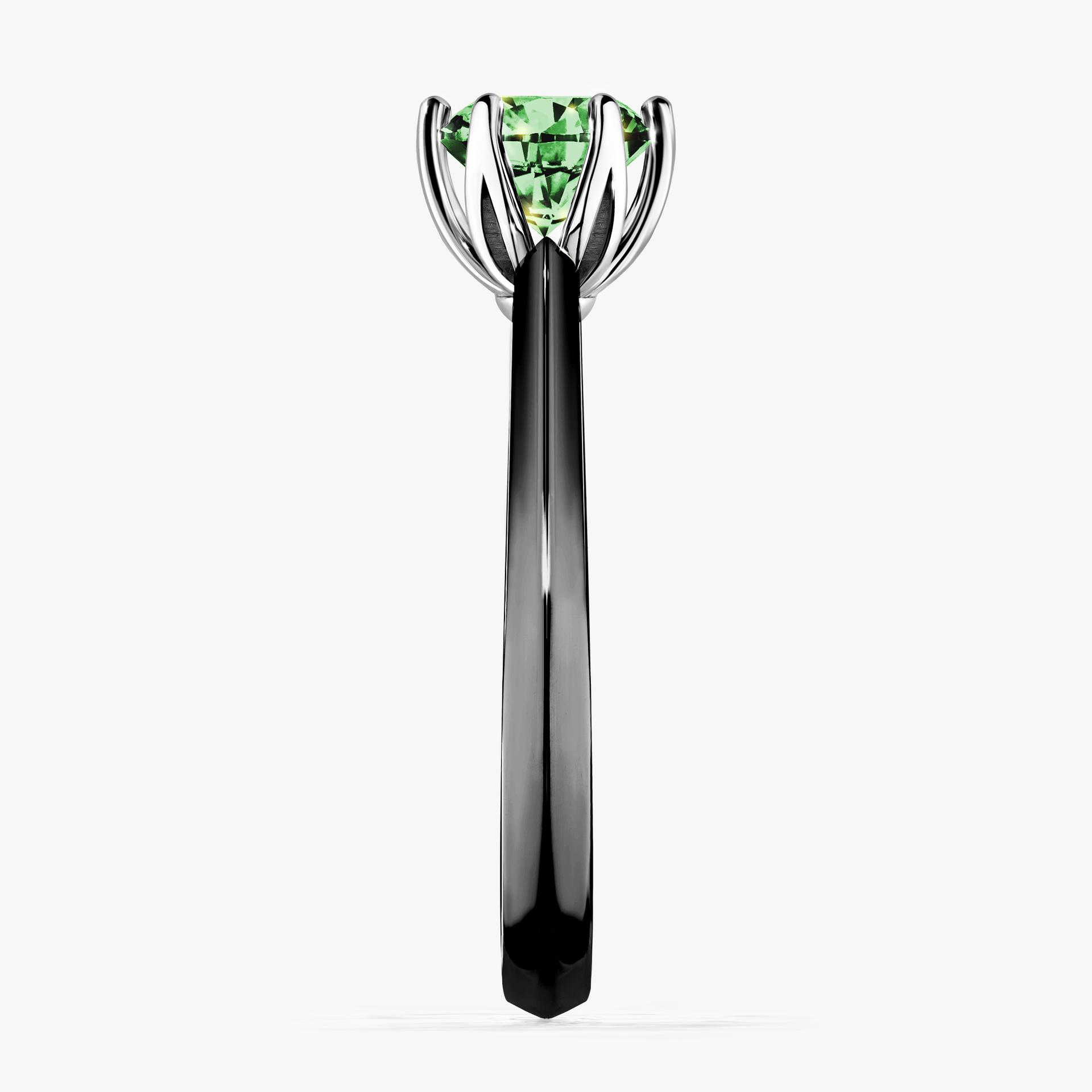 Pierscionek zareczynowy z diamentem zielony_ciemny 080 CT z czarnego zlota my daisy 03