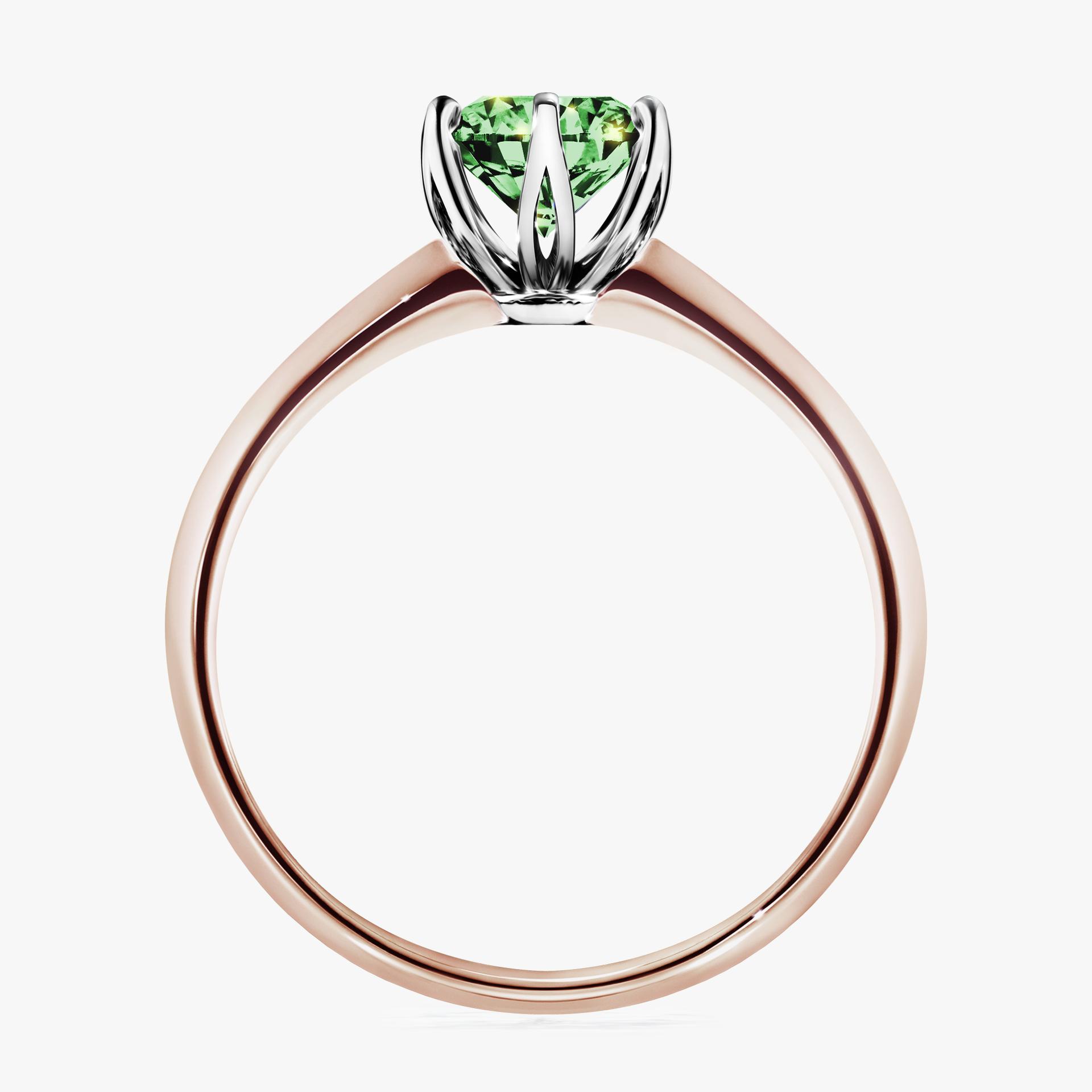 Pierscionek zareczynowy z diamentem zielony_ciemny 080 CT z rozowego zlota my daisy 02