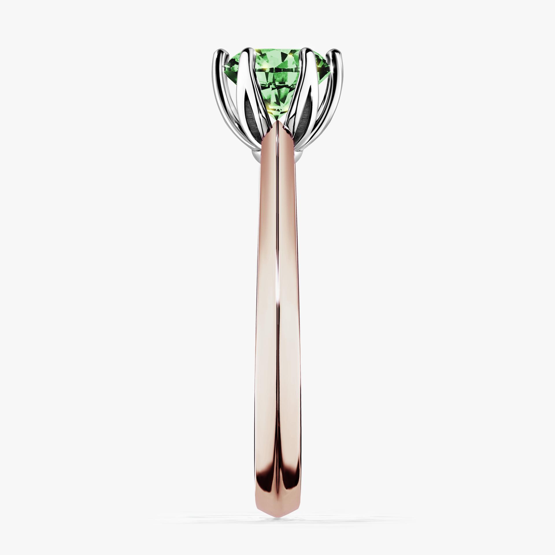 Pierscionek zareczynowy z diamentem zielony_ciemny 080 CT z rozowego zlota my daisy 03