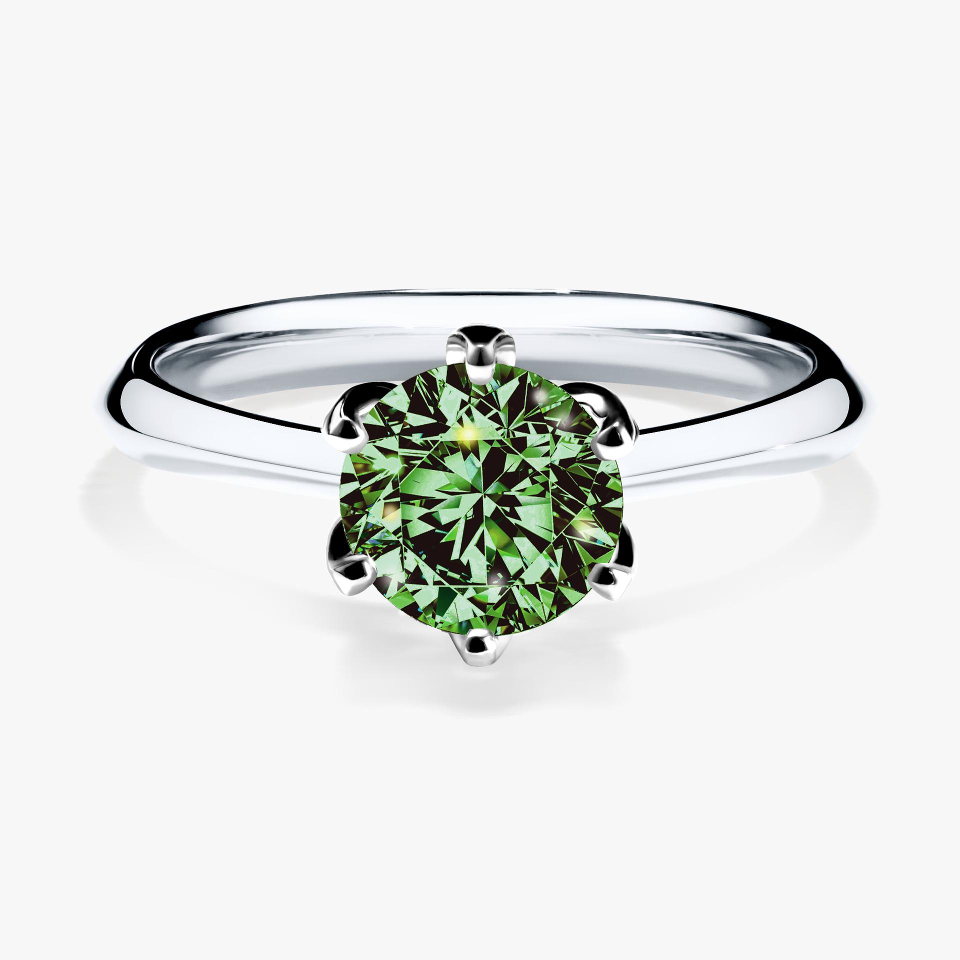 Pierscionek zareczynowy z diamentem zielony_ciemny 100 CT z bialego zlota my daisy 01