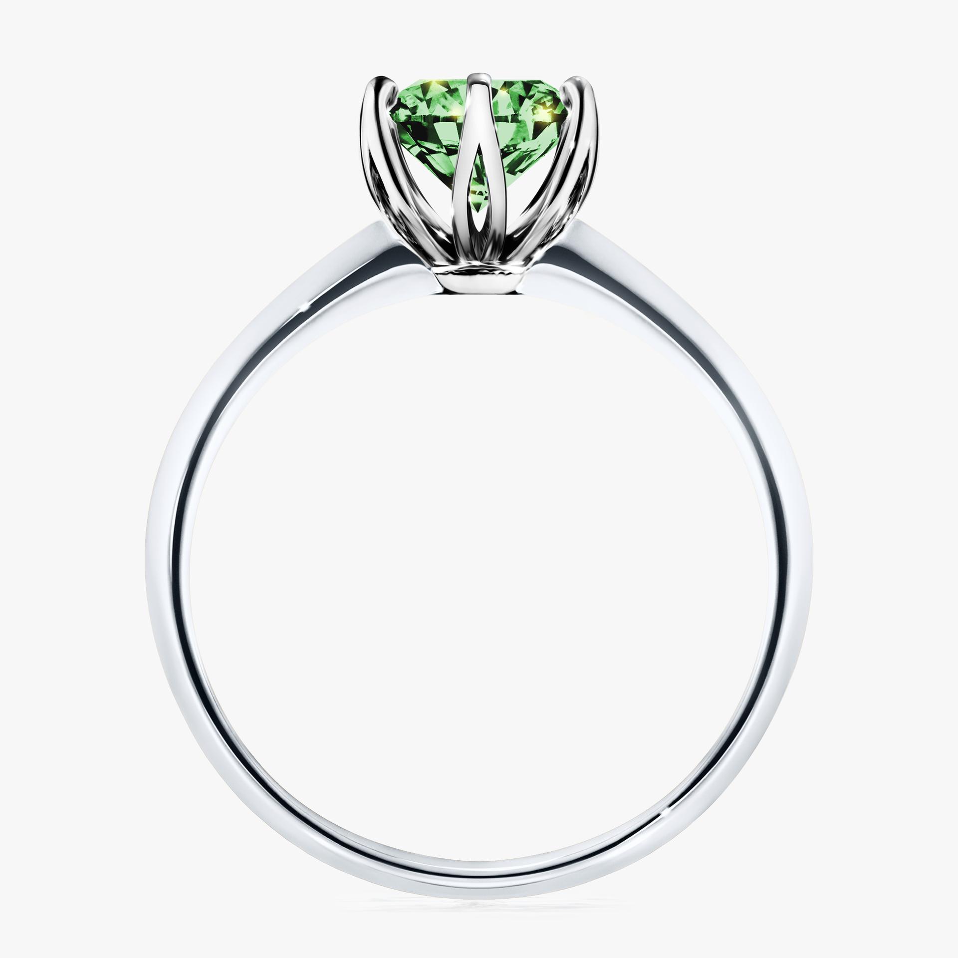 Pierscionek zareczynowy z diamentem zielony_ciemny 100 CT z bialego zlota my daisy 02