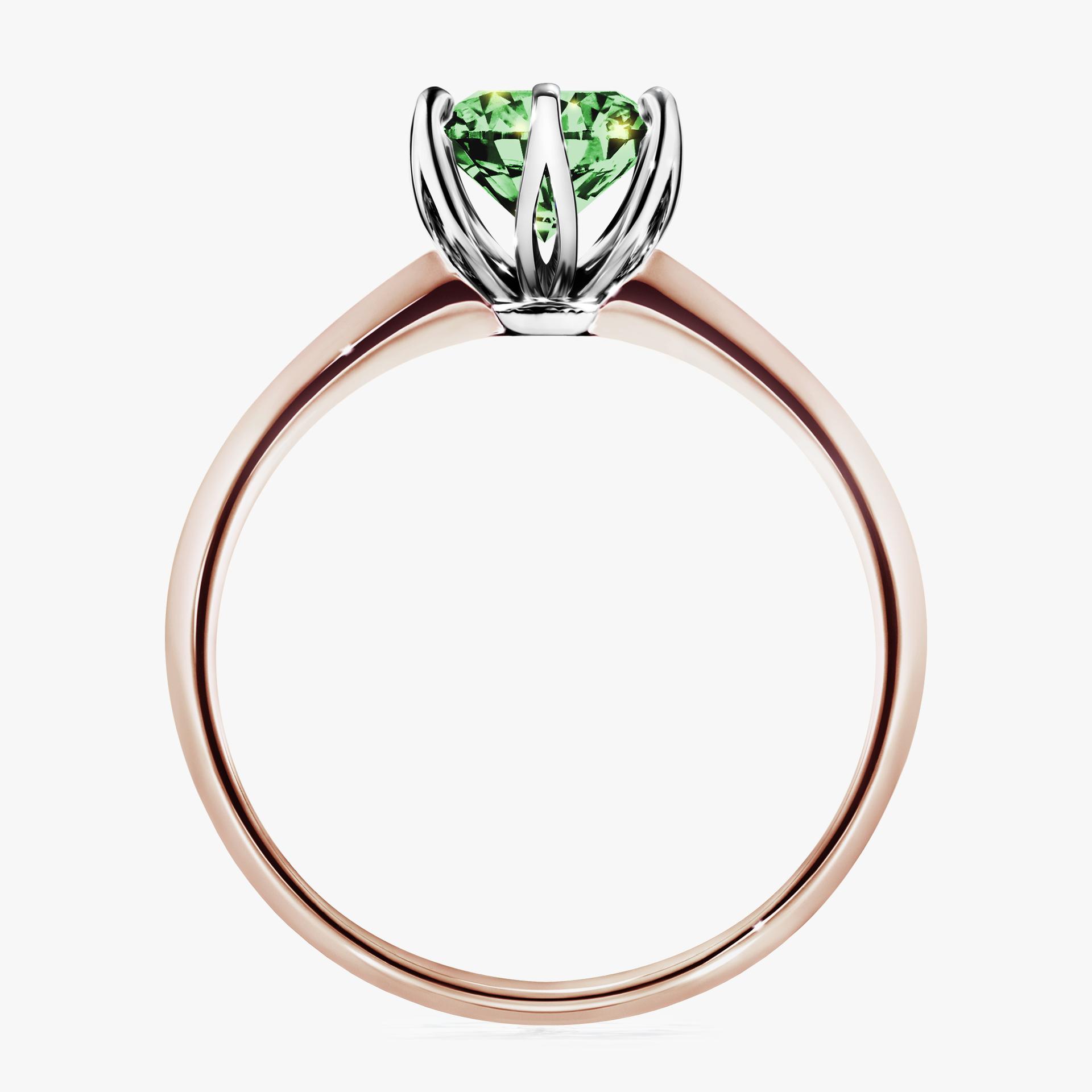Pierscionek zareczynowy z diamentem zielony_ciemny 100 CT z rozowego zlota my daisy 02