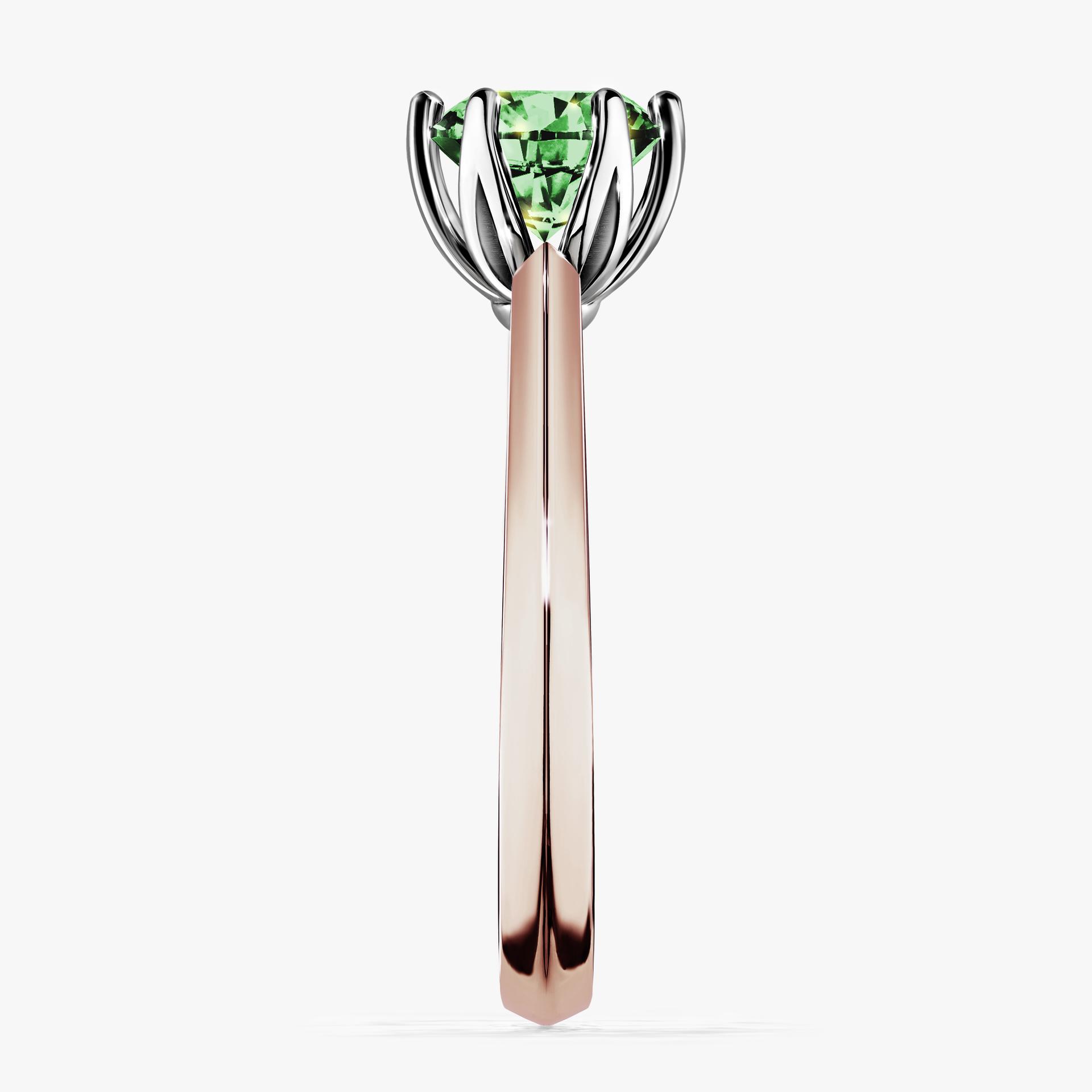Pierscionek zareczynowy z diamentem zielony_ciemny 100 CT z rozowego zlota my daisy 03