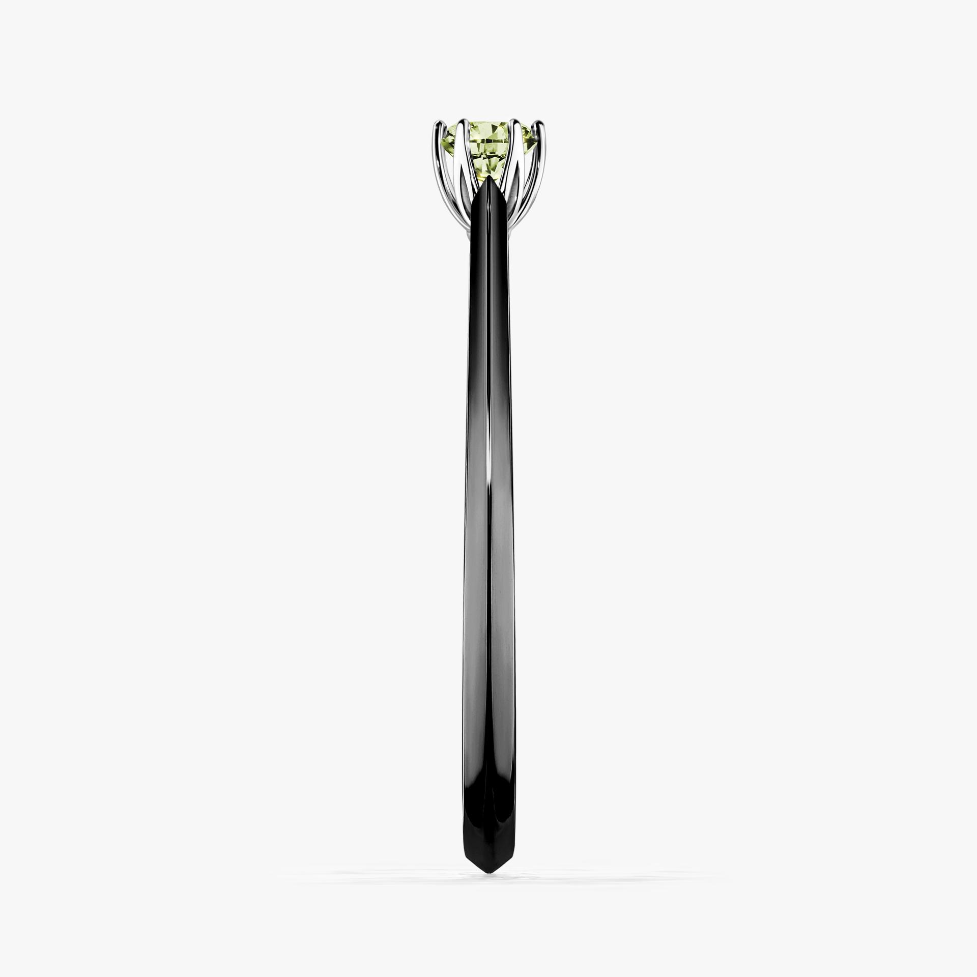 Pierscionek zareczynowy z diamentem zielony_jasny 010 CT z czarnego zlota my daisy 03