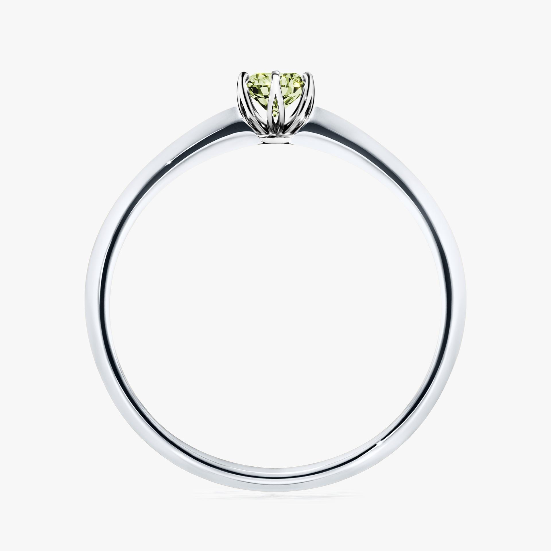 Pierscionek zareczynowy z diamentem zielony_jasny 017 CT z bialego zlota my daisy 02