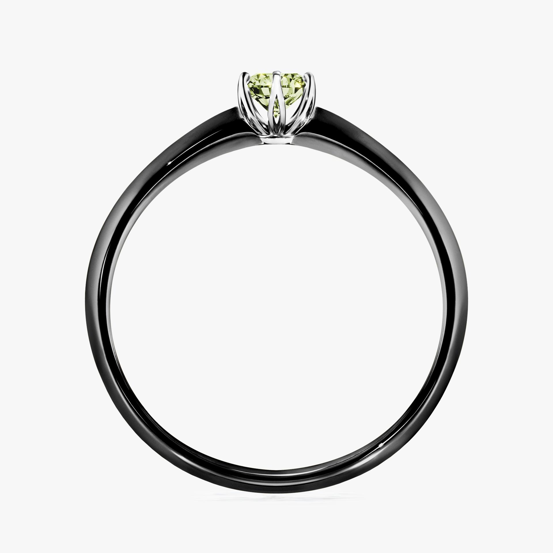Pierscionek zareczynowy z diamentem zielony_jasny 017 CT z czarnego zlota my daisy 02