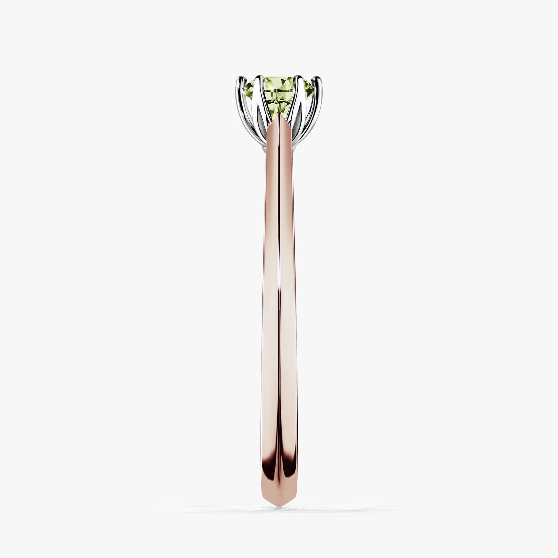 Pierscionek zareczynowy z diamentem zielony_jasny 025 CT z rozowego zlota my daisy 03