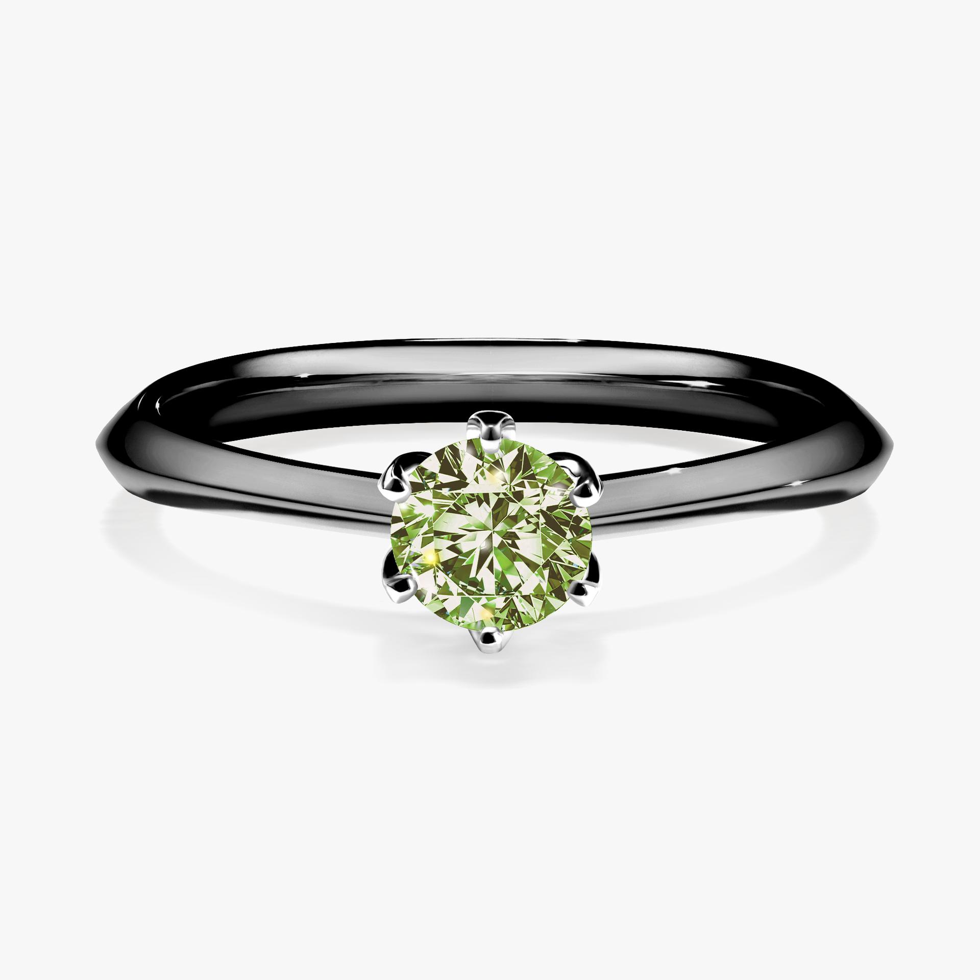 Pierscionek zareczynowy z diamentem zielony_jasny 030 CT z czarnego zlota my daisy 01