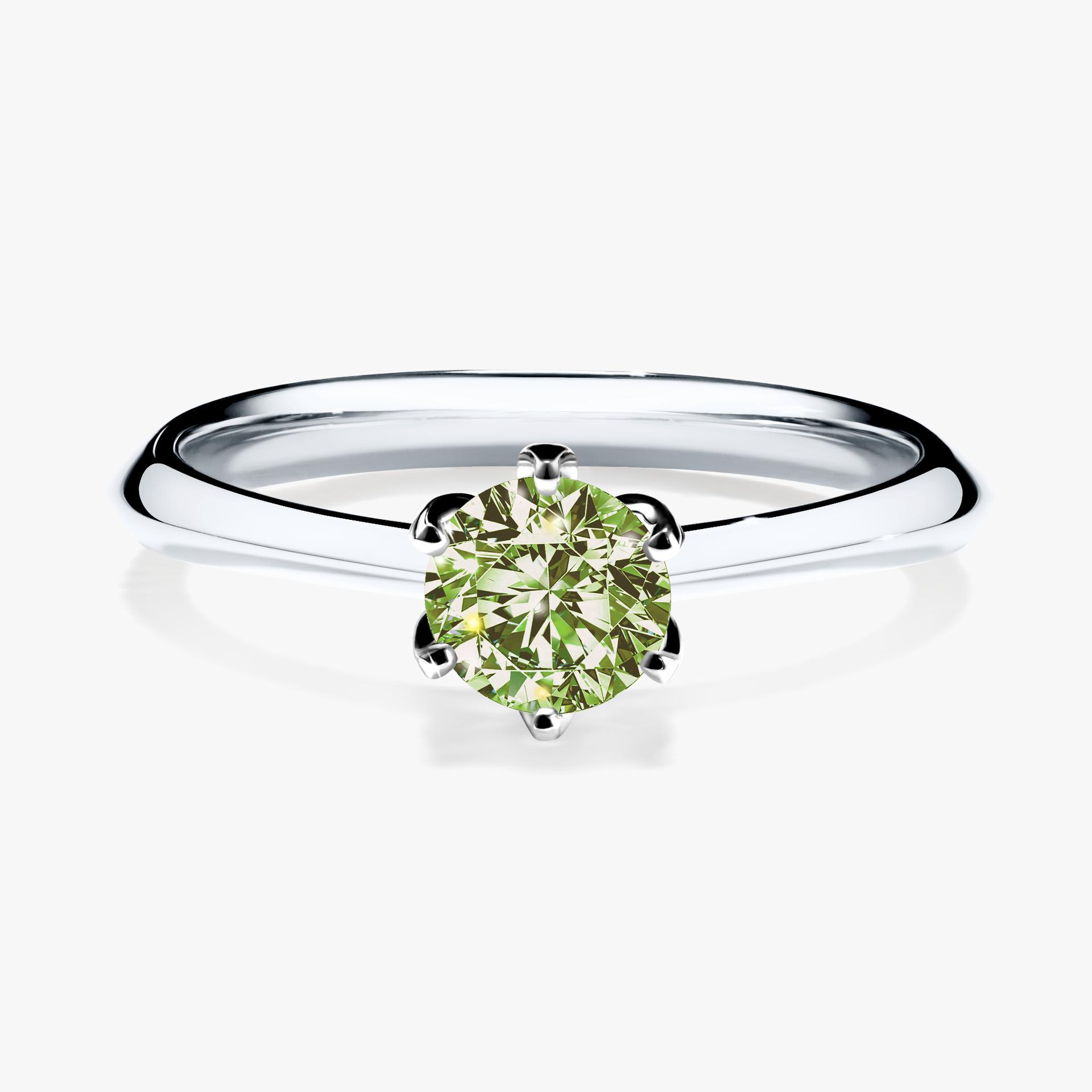 Pierscionek zareczynowy z diamentem zielony_jasny 050 CT z bialego zlota my daisy 01