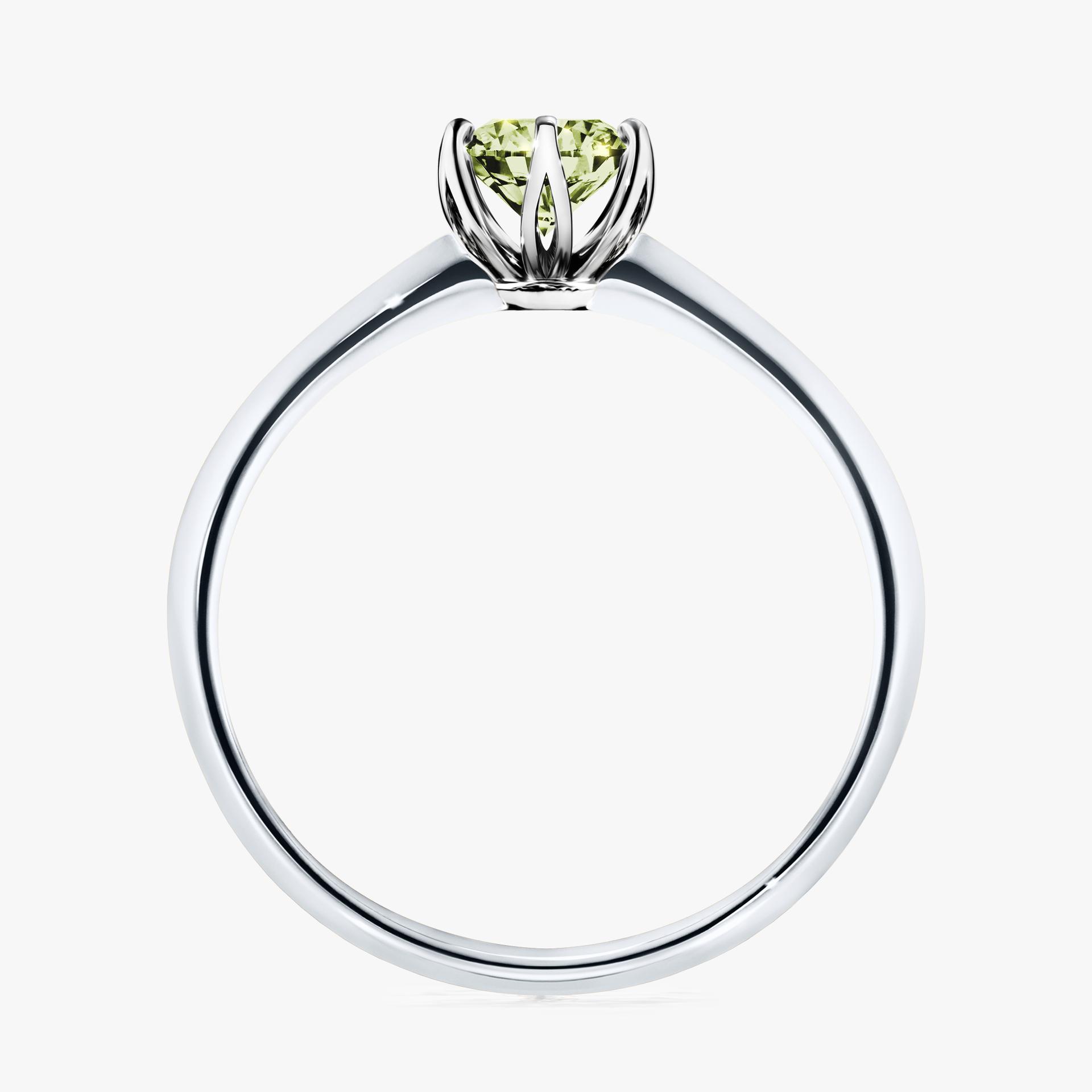 Pierscionek zareczynowy z diamentem zielony_jasny 050 CT z bialego zlota my daisy 02