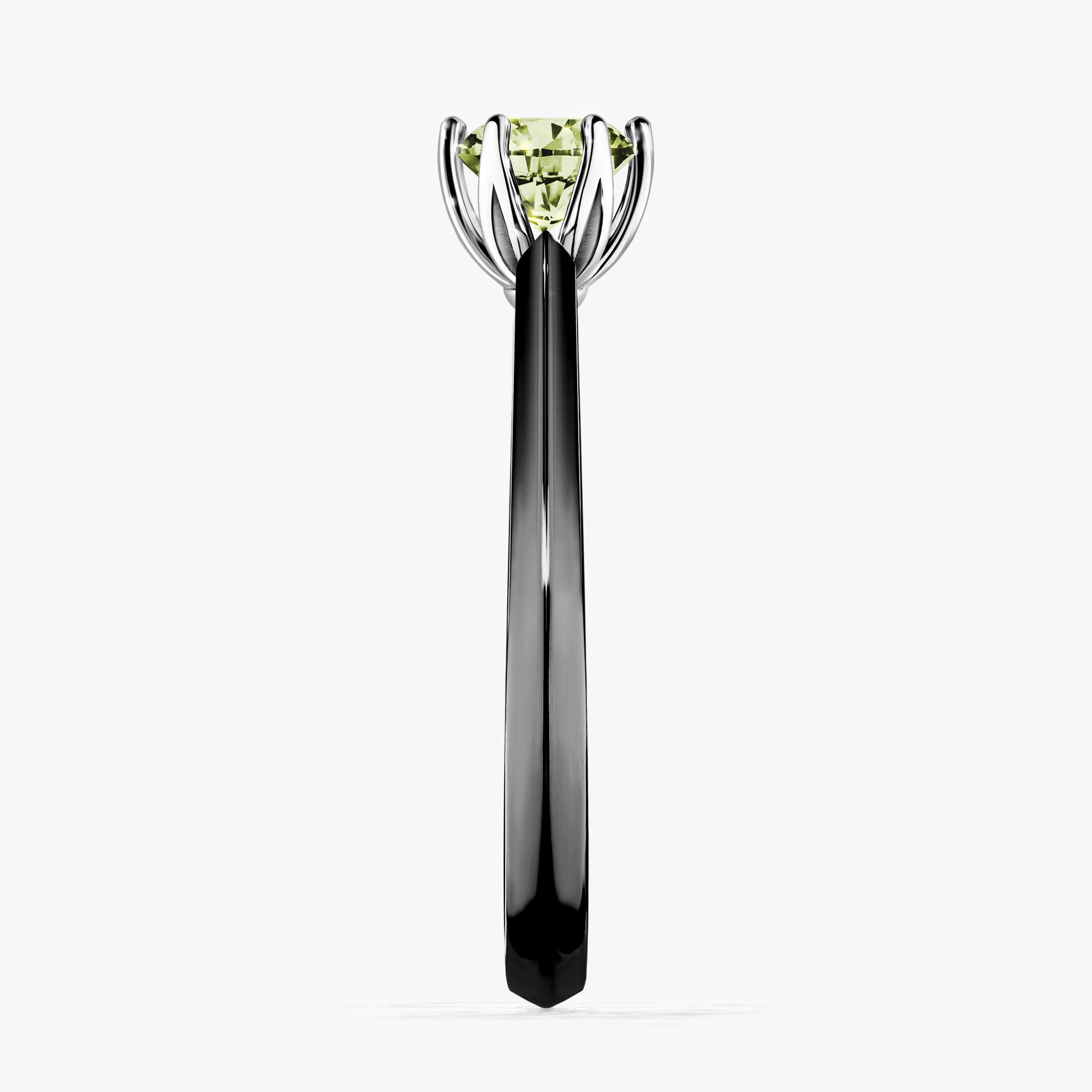 Pierscionek zareczynowy z diamentem zielony_jasny 050 CT z czarnego zlota my daisy 03