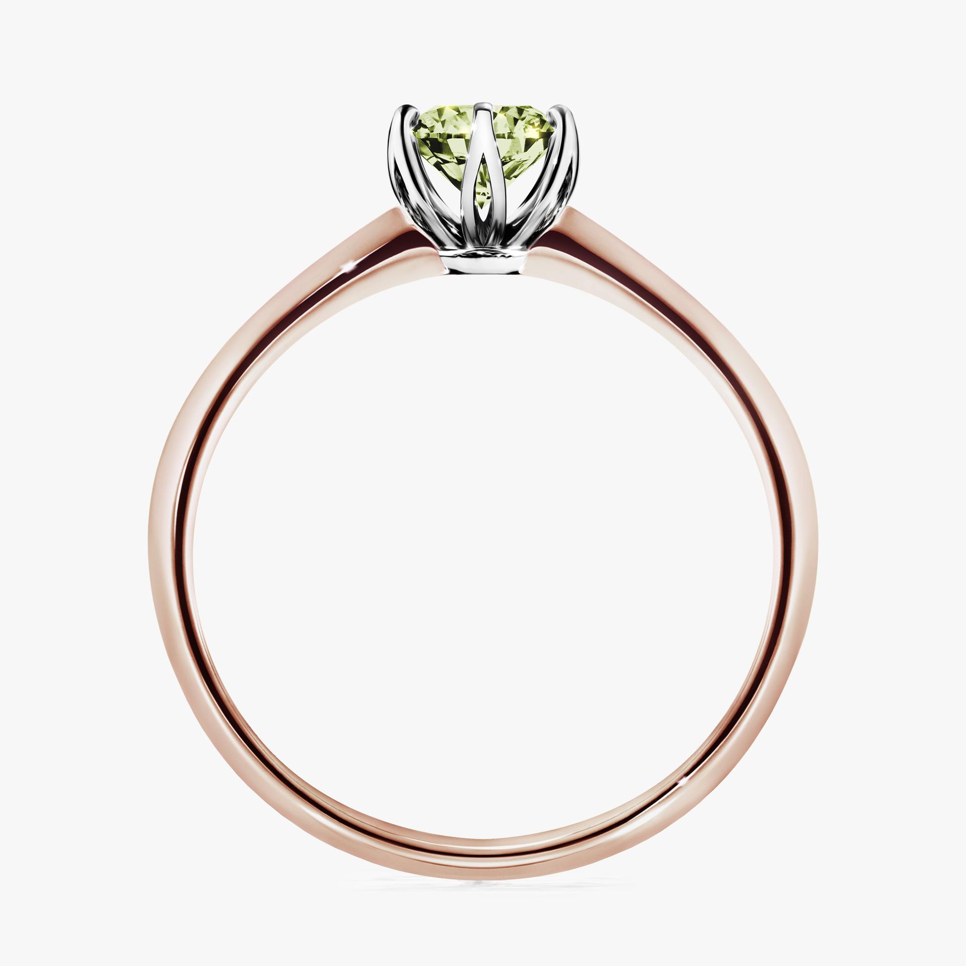 Pierscionek zareczynowy z diamentem zielony_jasny 050 CT z rozowego zlota my daisy 02