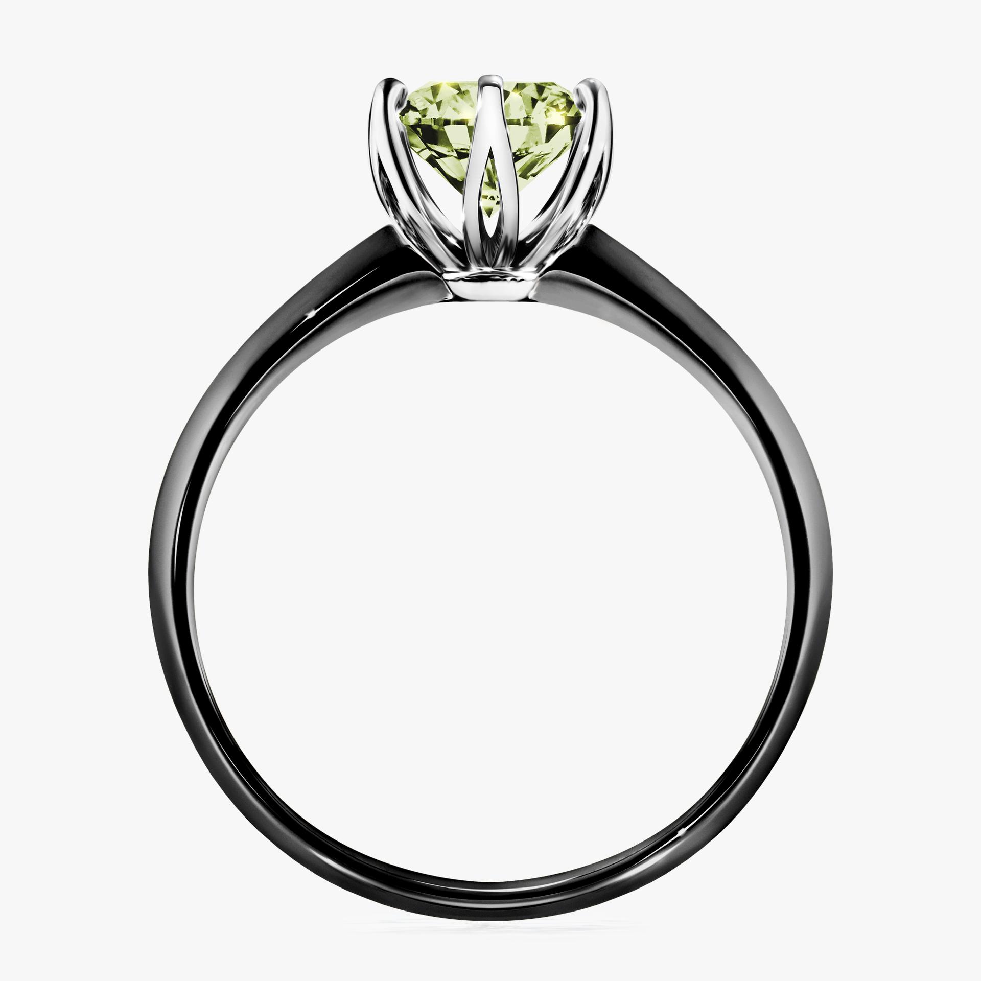 Pierscionek zareczynowy z diamentem zielony_jasny 100 CT z czarnego zlota my daisy 02