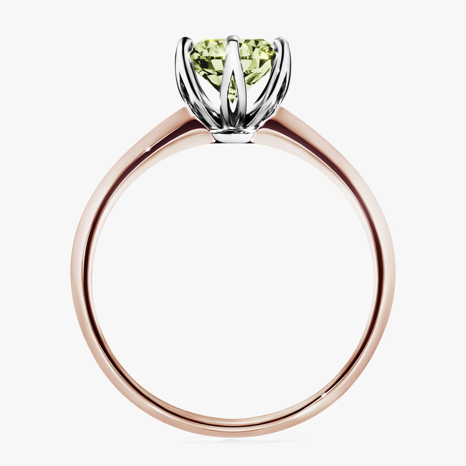 Pierscionek zareczynowy z diamentem zielony_jasny 100 CT z rozowego zlota my daisy 02