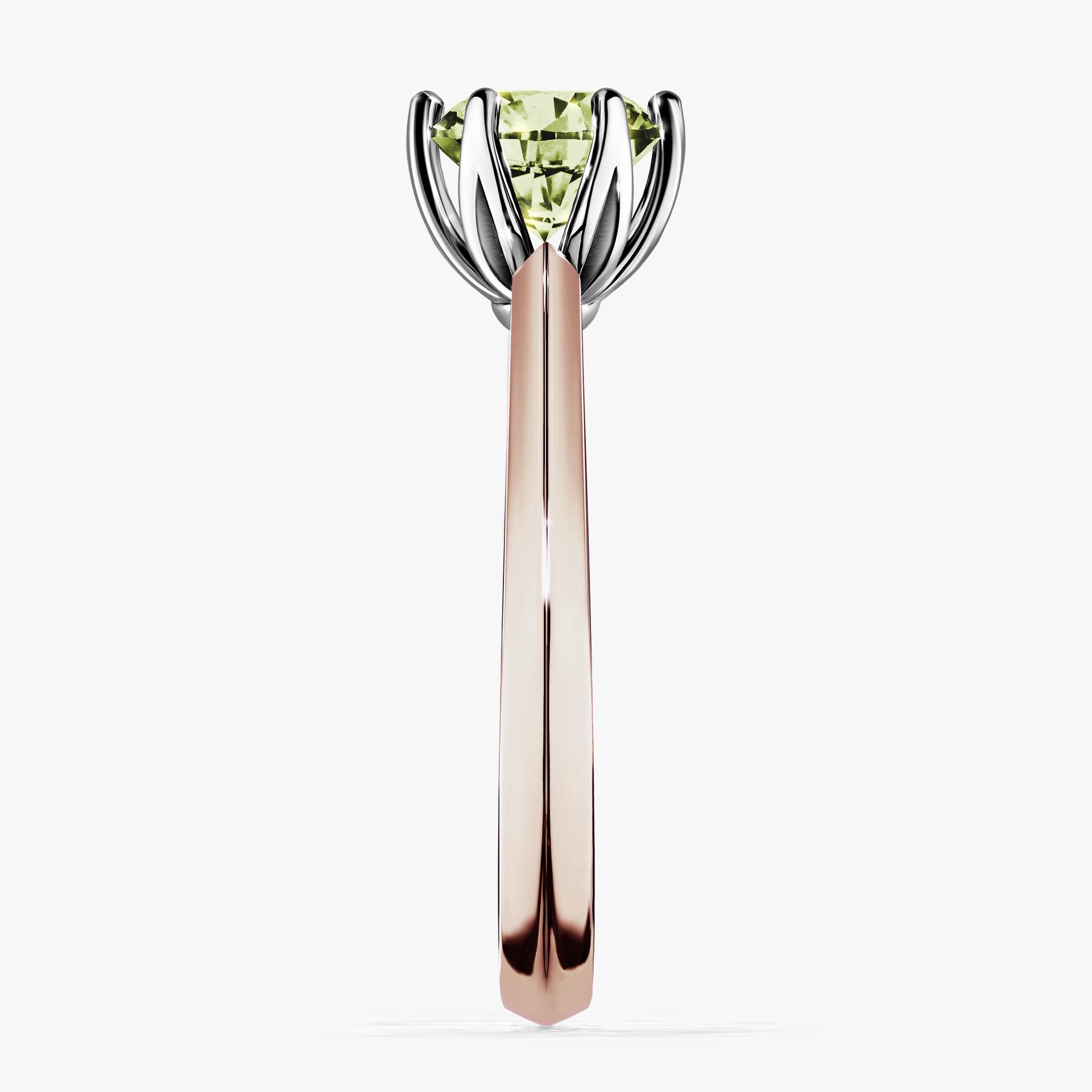 Pierscionek zareczynowy z diamentem zielony_jasny 100 CT z rozowego zlota my daisy 03