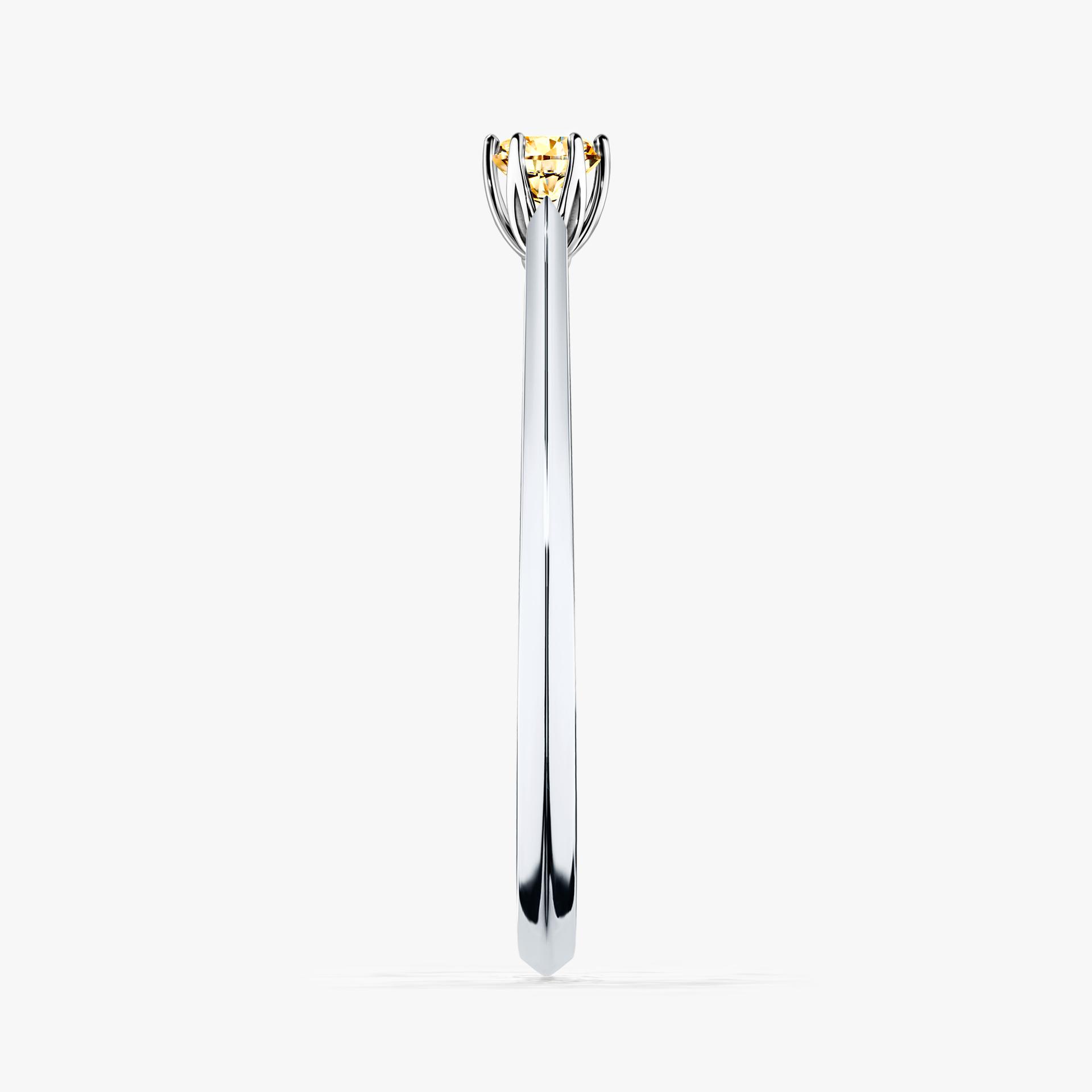 Pierscionek zareczynowy z diamentem zolty 010 CT z bialego zlota my daisy 03