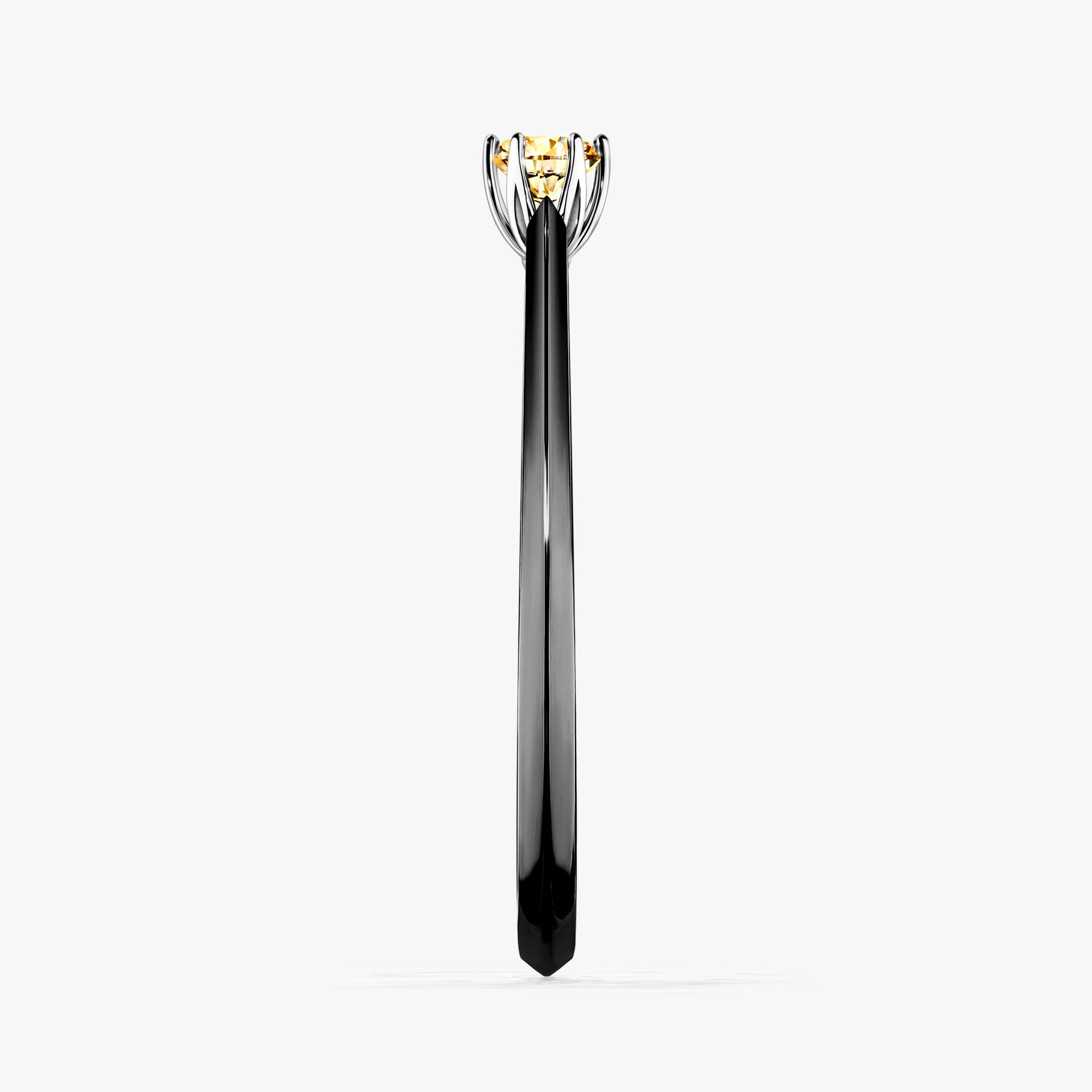 Pierscionek zareczynowy z diamentem zolty 010 CT z czarnego zlota my daisy 03