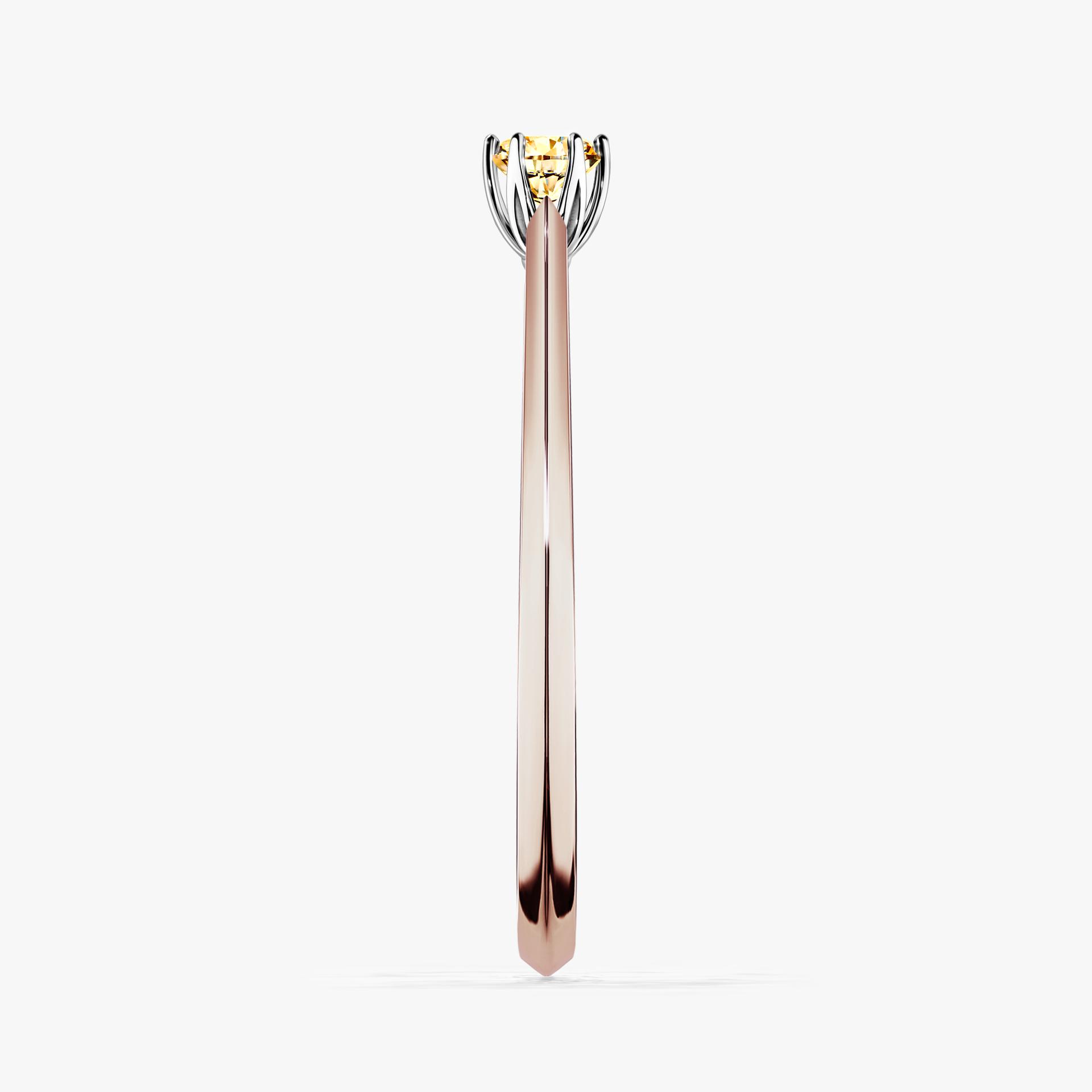 Pierscionek zareczynowy z diamentem zolty 010 CT z rozowego zlota my daisy 03