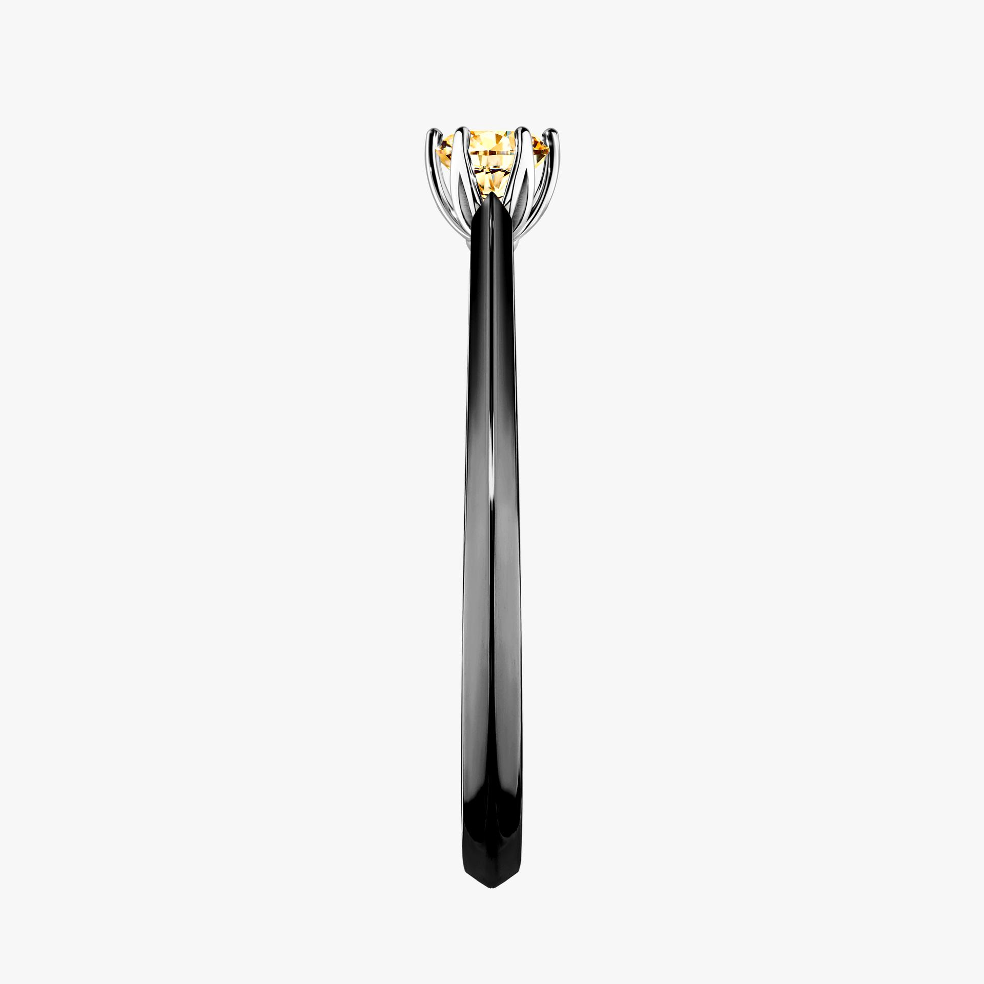 Pierscionek zareczynowy z diamentem zolty 017 CT z czarnego zlota my daisy 03