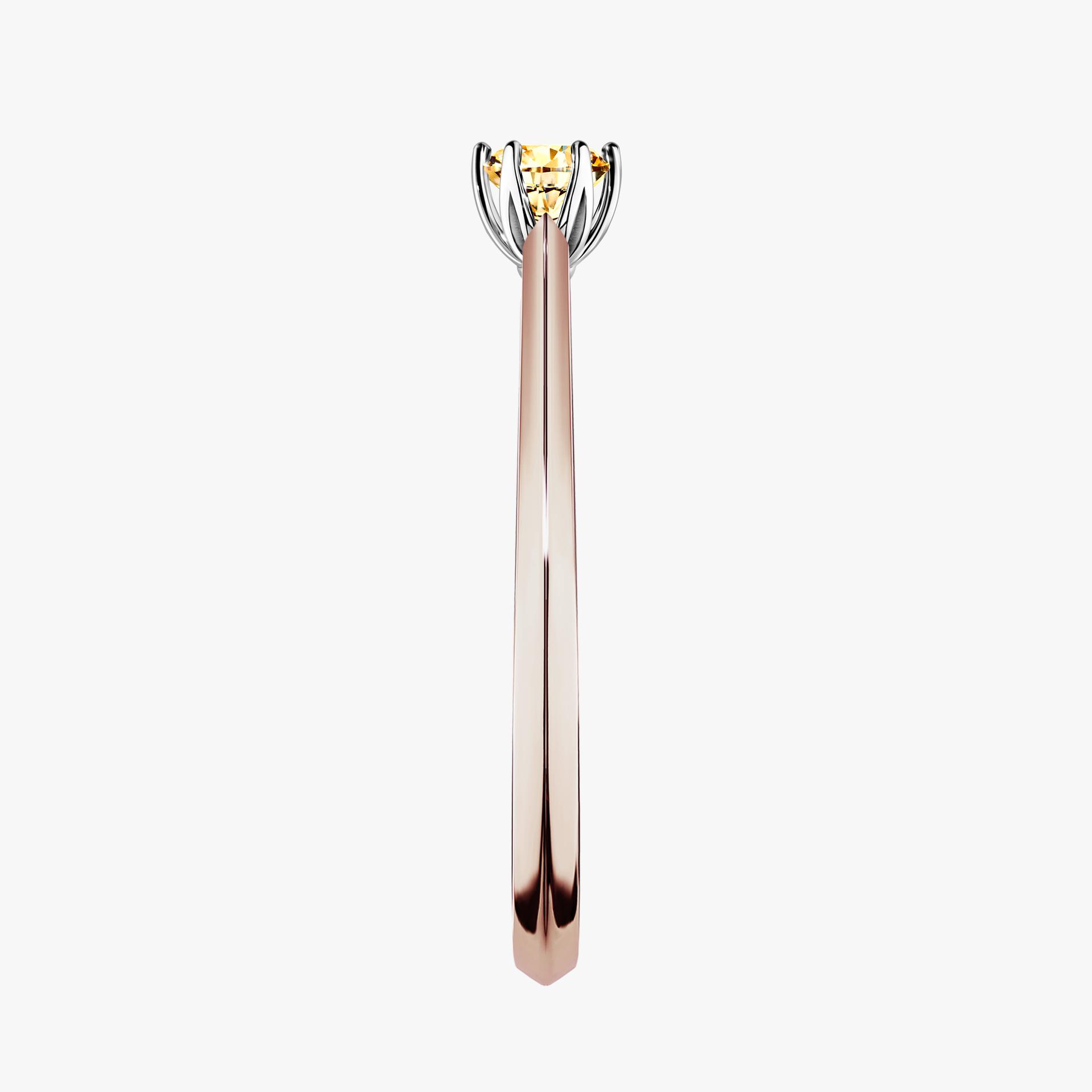 Pierscionek zareczynowy z diamentem zolty 017 CT z rozowego zlota my daisy 03