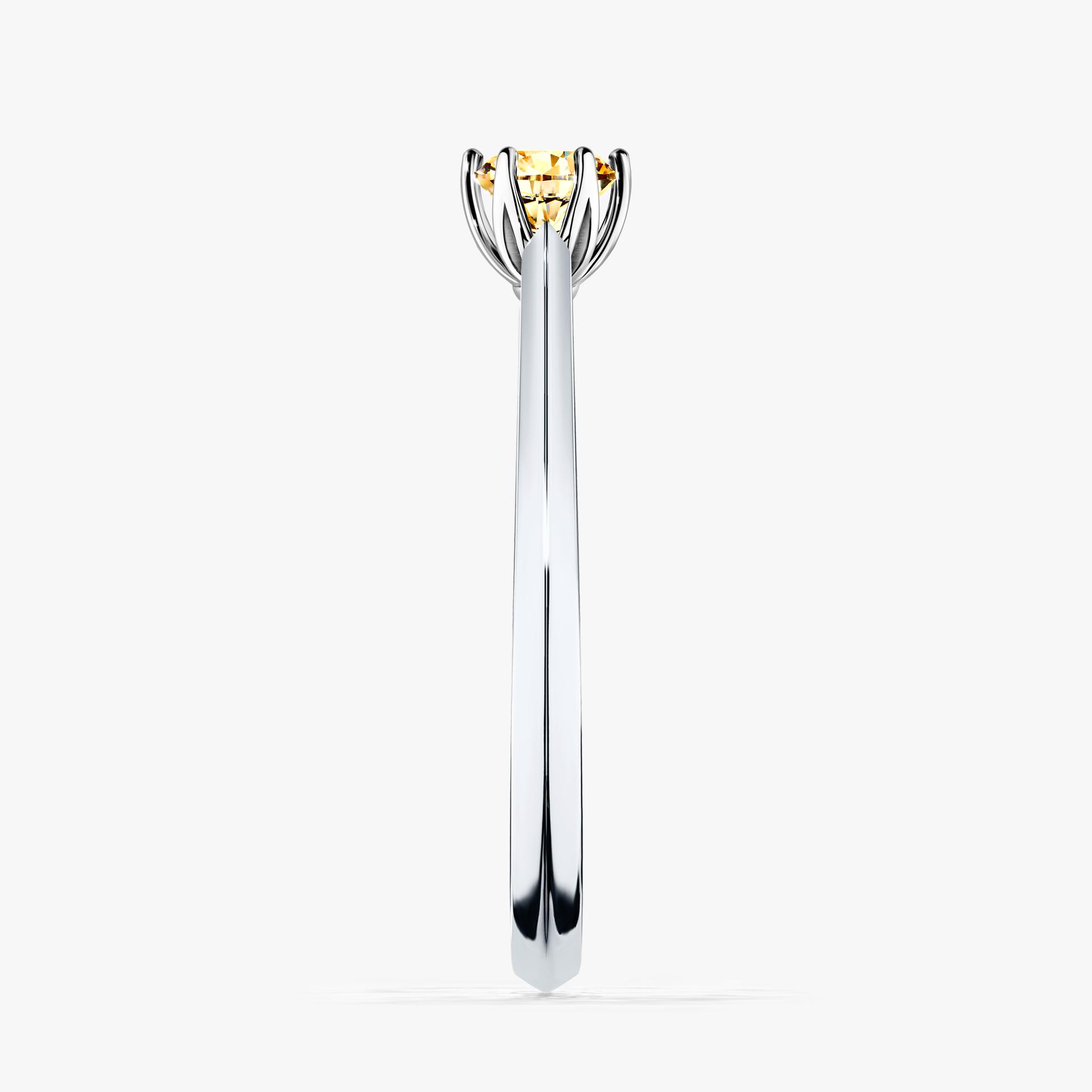 Pierscionek zareczynowy z diamentem zolty 025 CT z bialego zlota my daisy 03