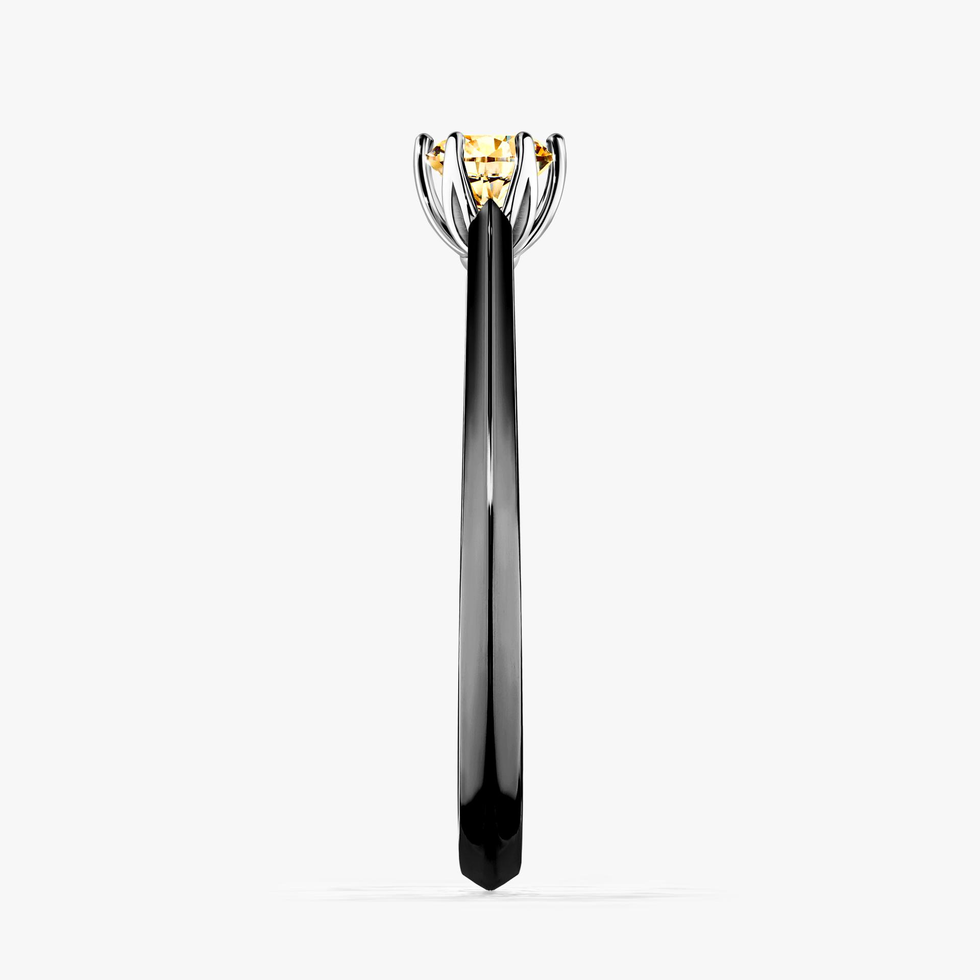 Pierscionek zareczynowy z diamentem zolty 025 CT z czarnego zlota my daisy 03