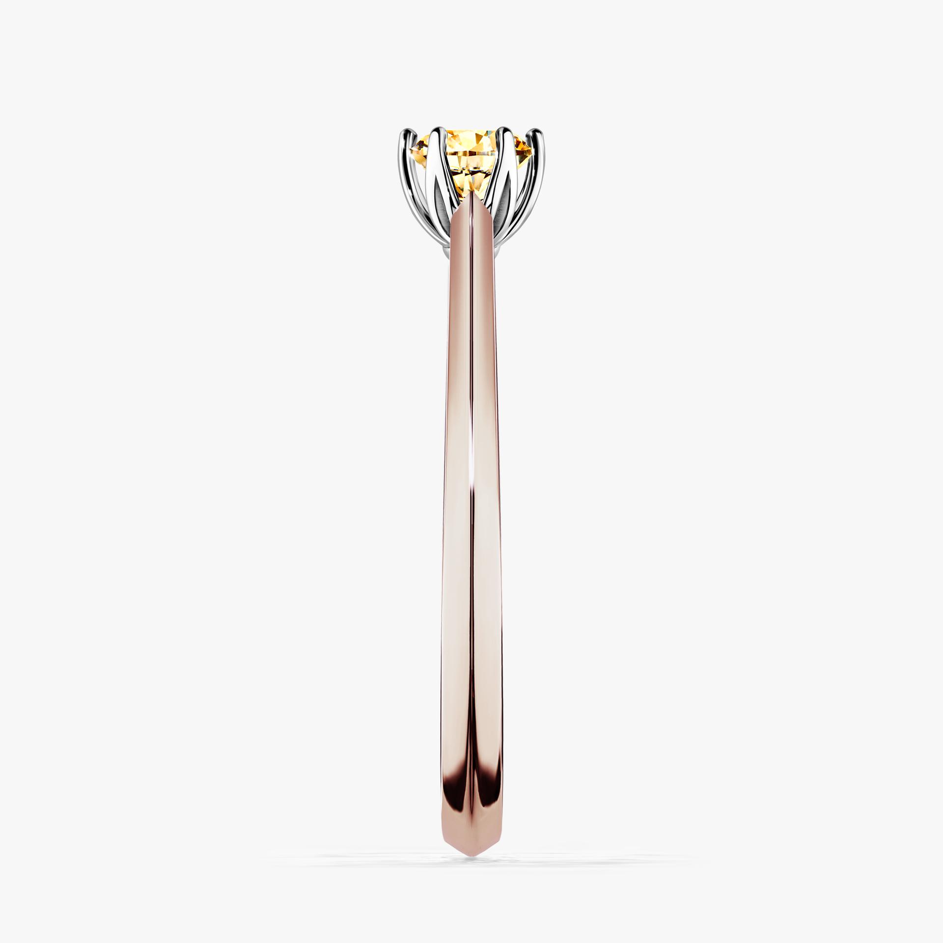 Pierscionek zareczynowy z diamentem zolty 025 CT z rozowego zlota my daisy 03