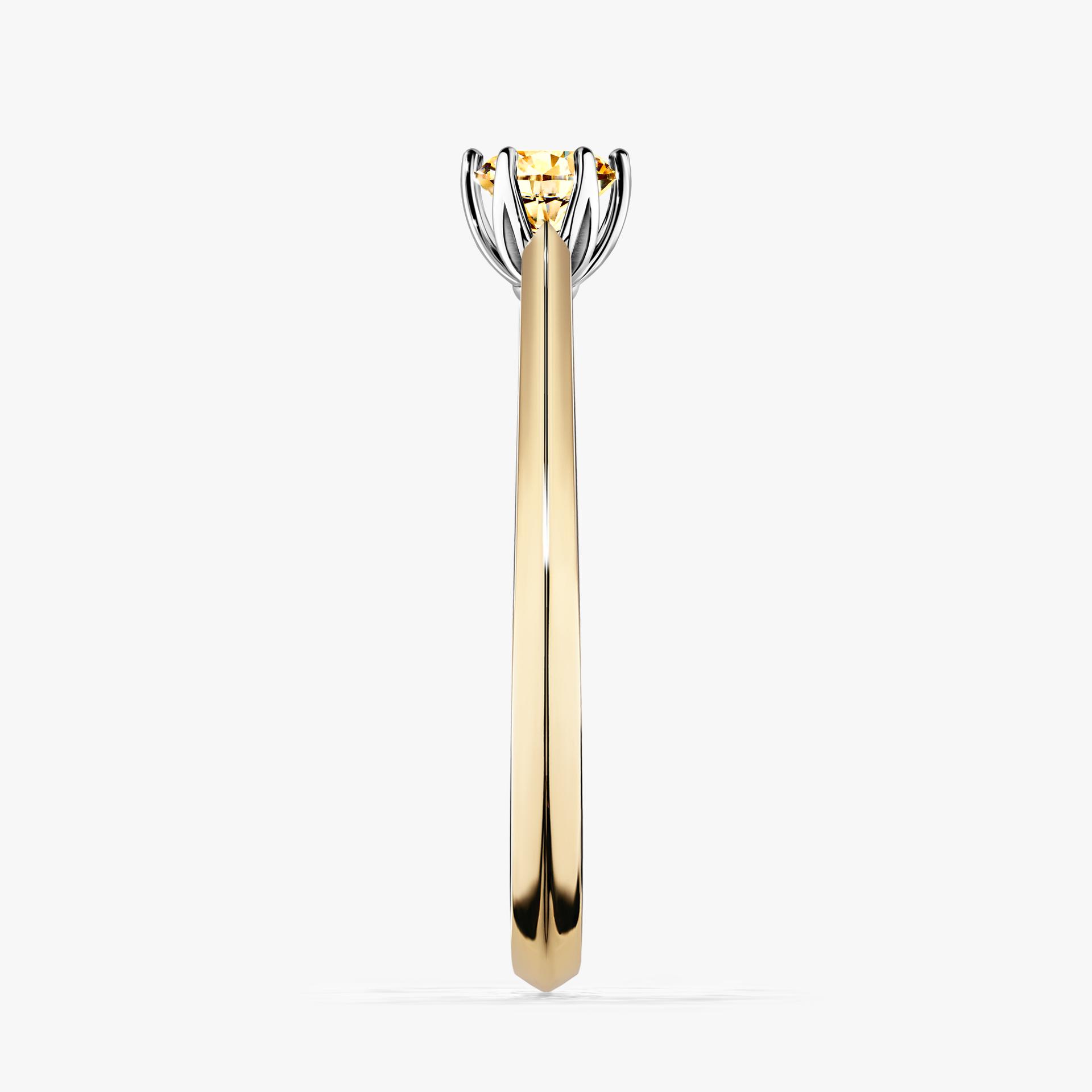 Pierscionek zareczynowy z diamentem zolty 025 CT z zoltego zlota my daisy 03