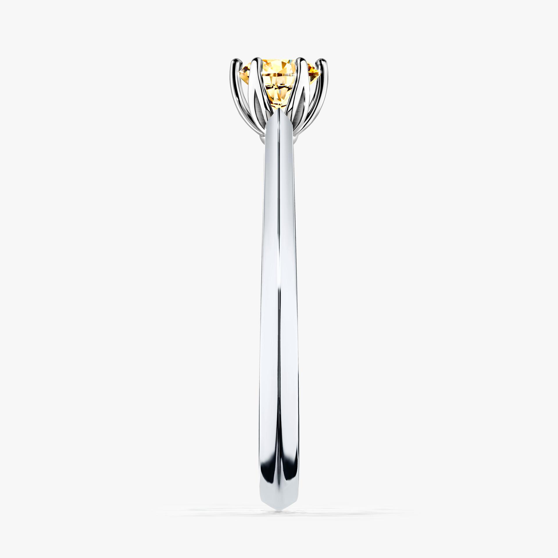 Pierscionek zareczynowy z diamentem zolty 030 CT z bialego zlota my daisy 03